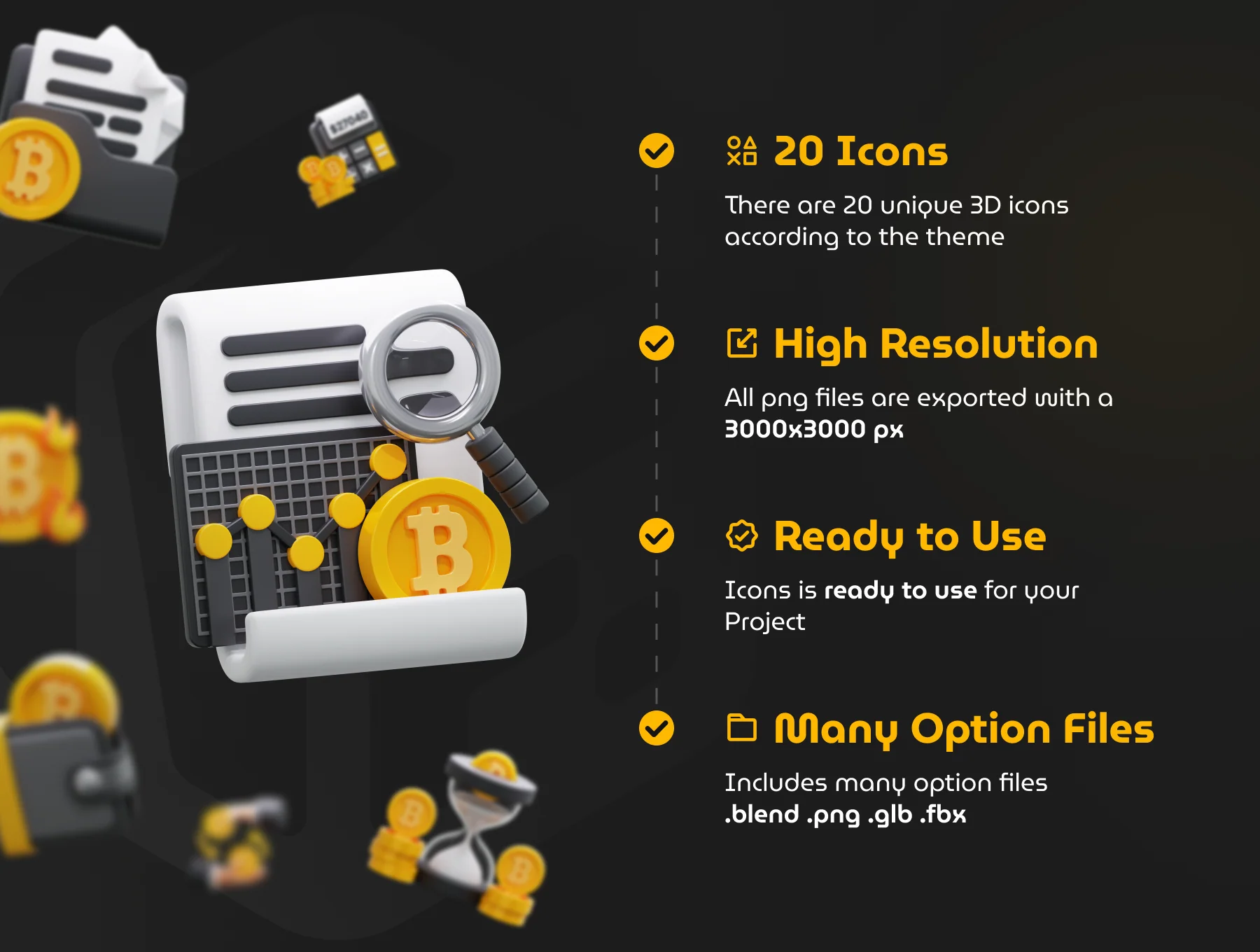 Cryptocurrency 3D Icon Set 3