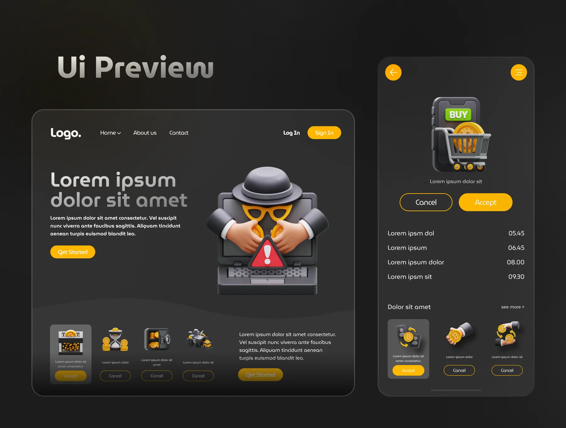 Cryptocurrency 3D Icon Set 5