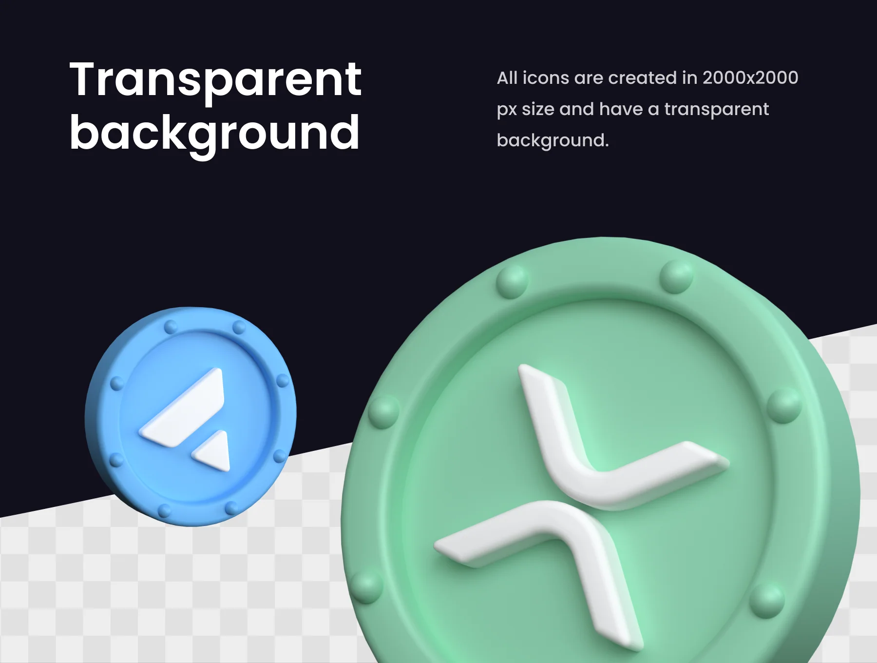 Cryptocurrency 3D Icons Set 3