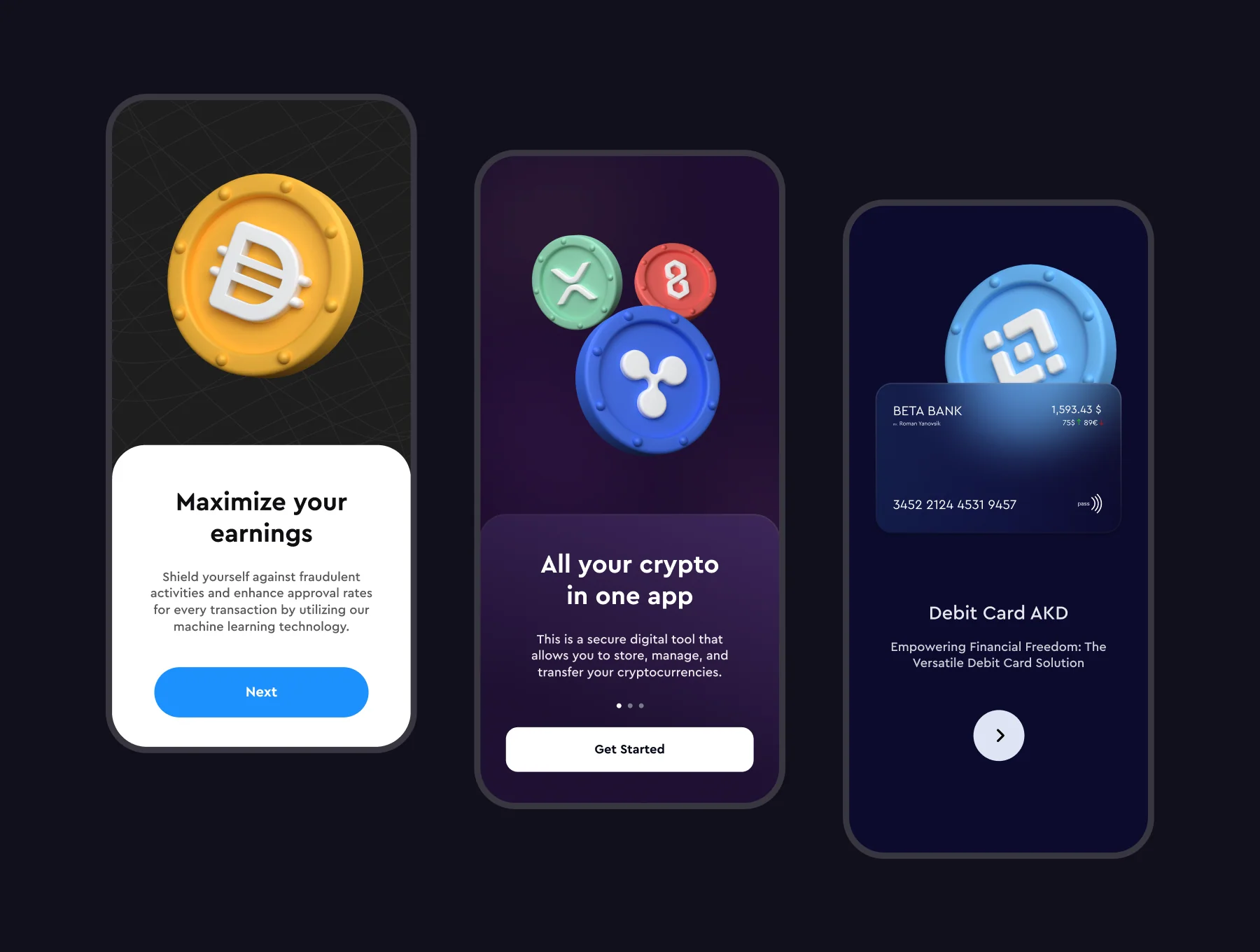Cryptocurrency 3D Icons Set 5