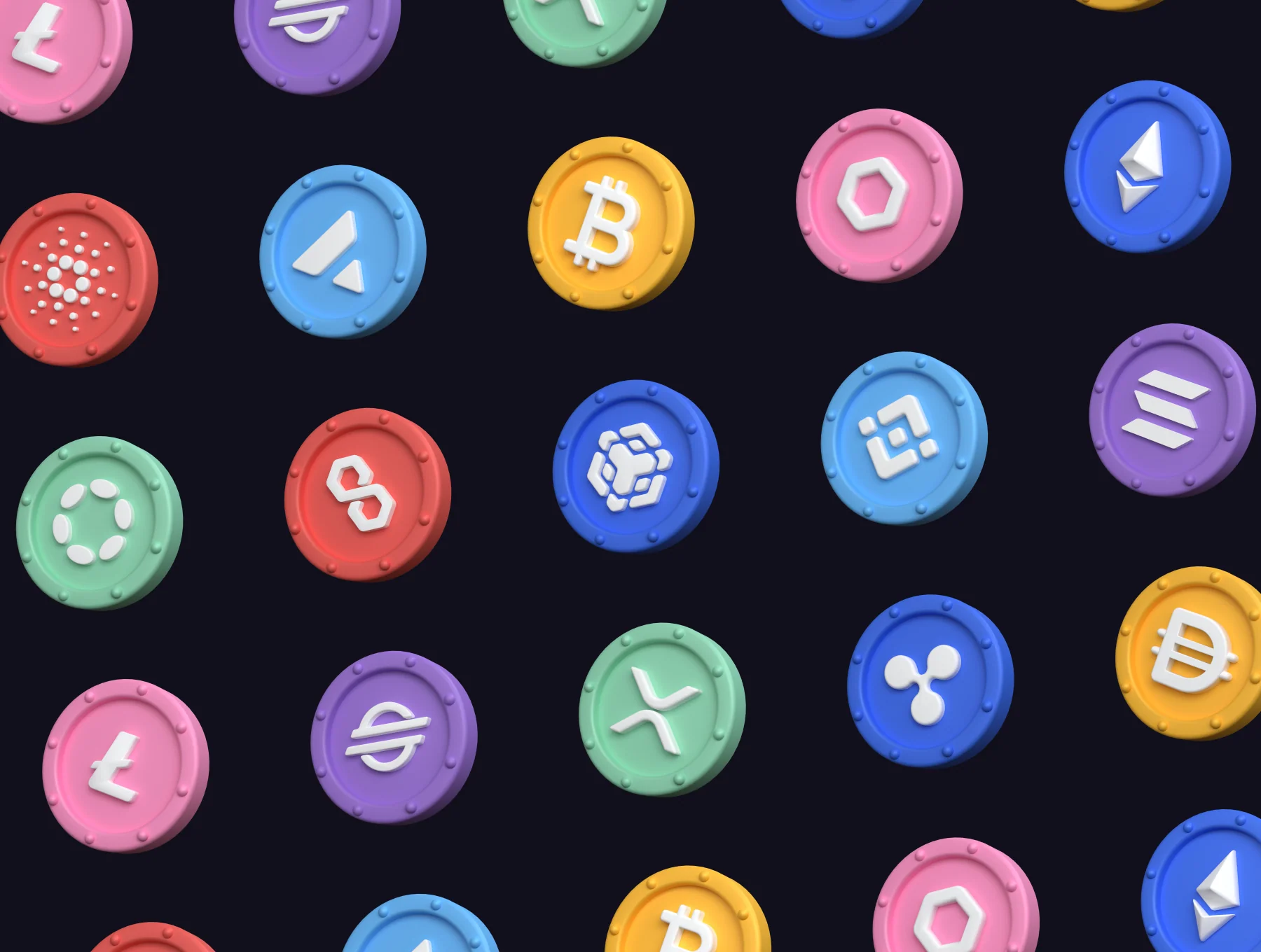 Cryptocurrency 3D Icons Set 6