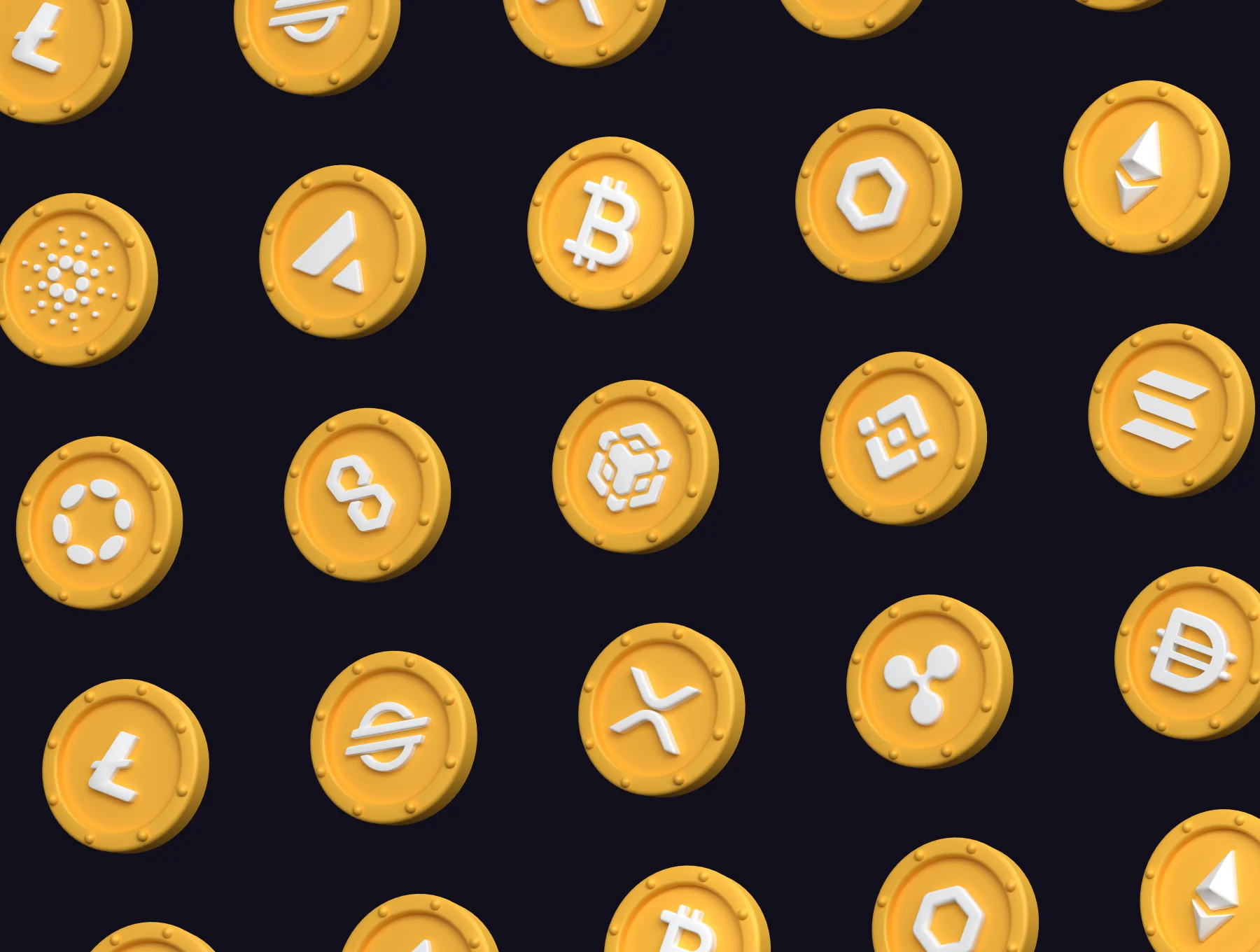 Cryptocurrency 3D Icons Set 7