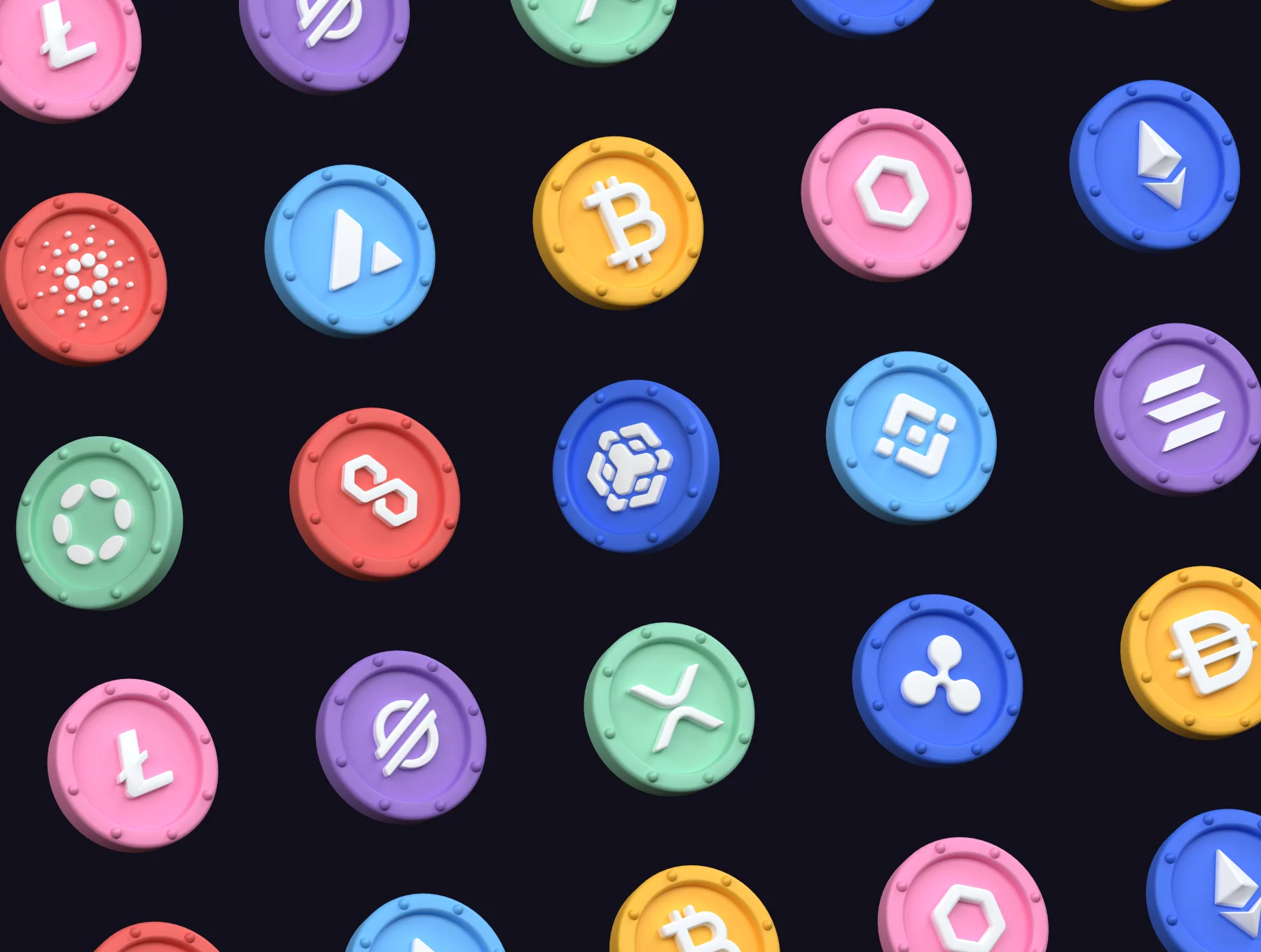 Cryptocurrency 3D Icons Set 8
