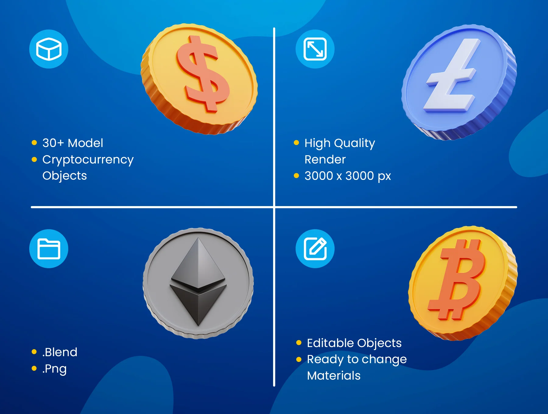 Cryptocurrency 3D Icons 2