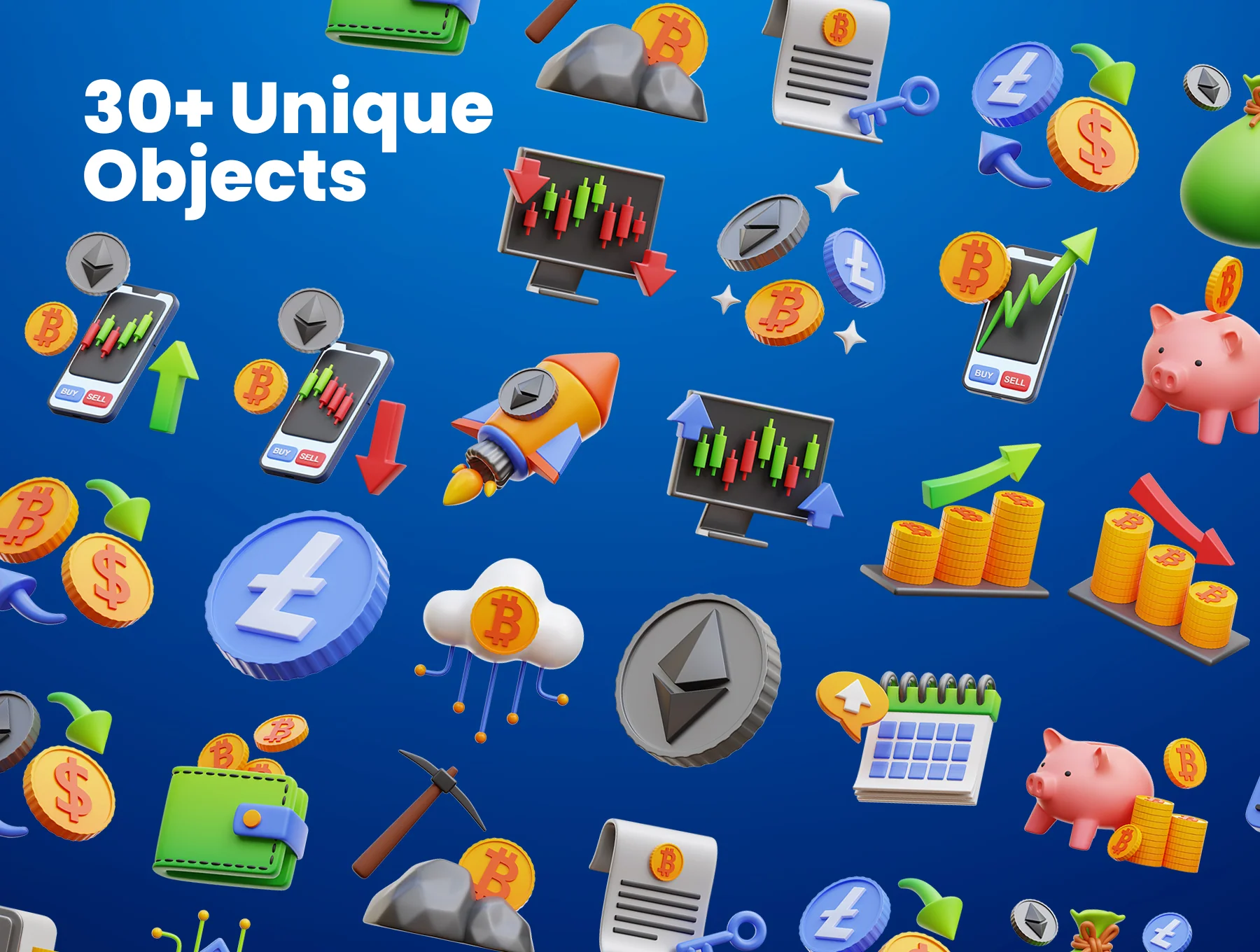 Cryptocurrency 3D Icons 5