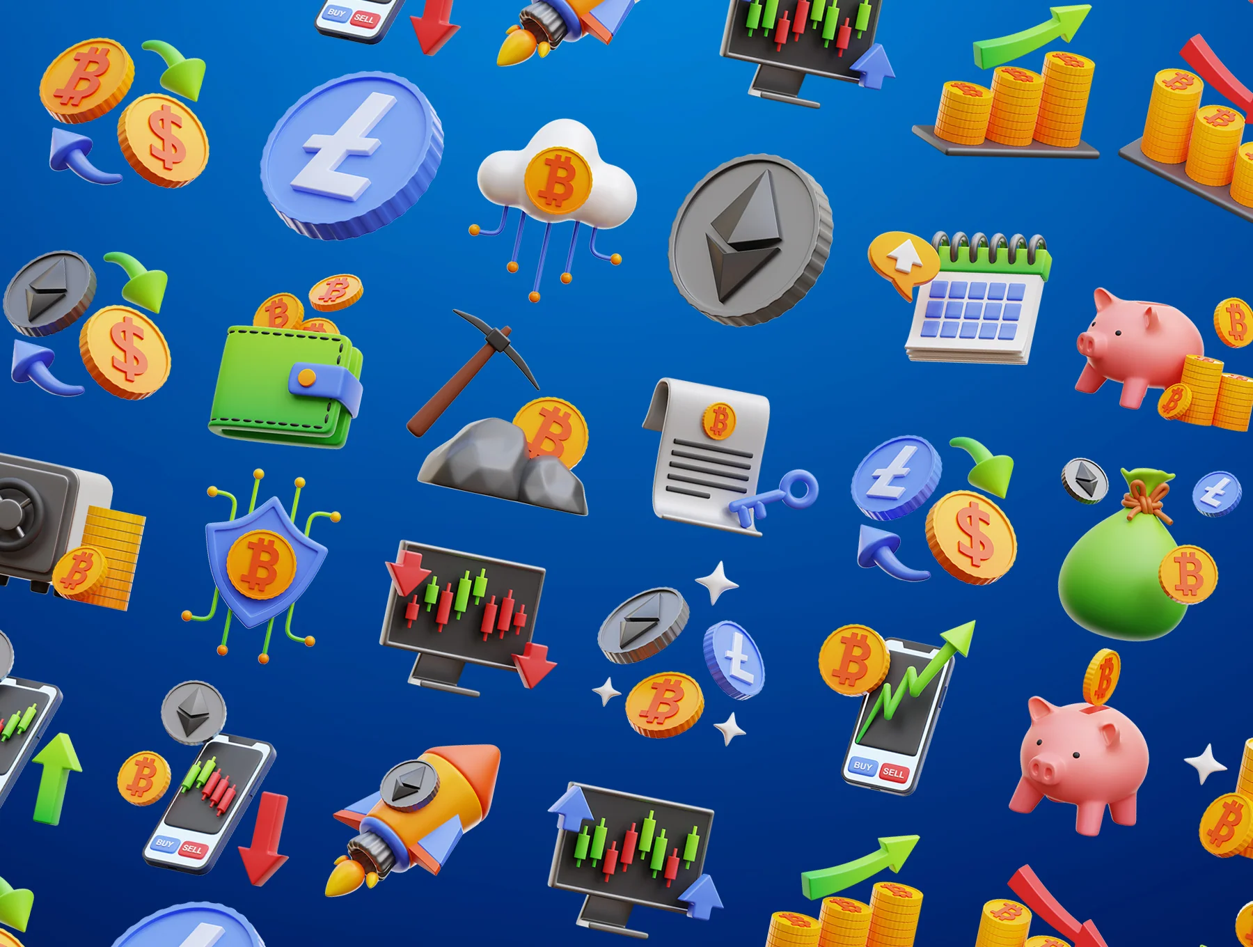 Cryptocurrency 3D Icons 6