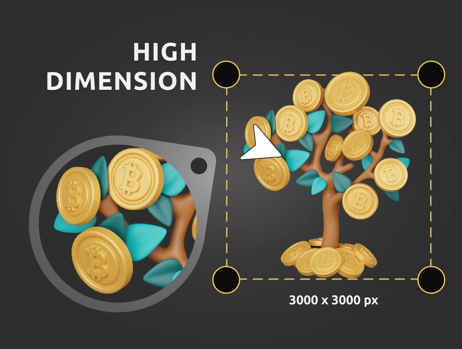 Cryptocurrency 3D Illustrations Pack 2