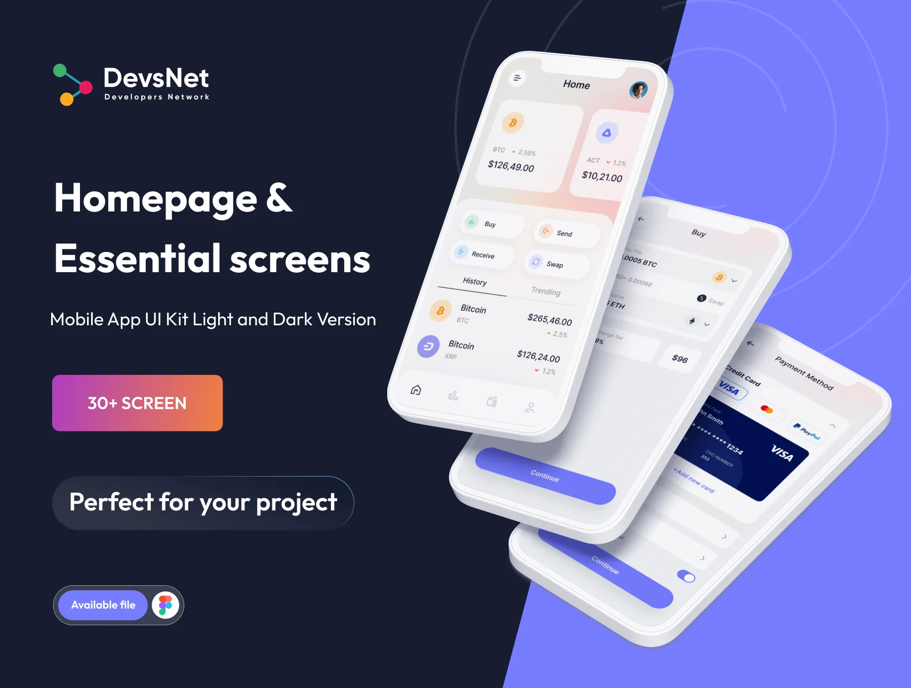Cryptocurrency Mobile UI Kit 3