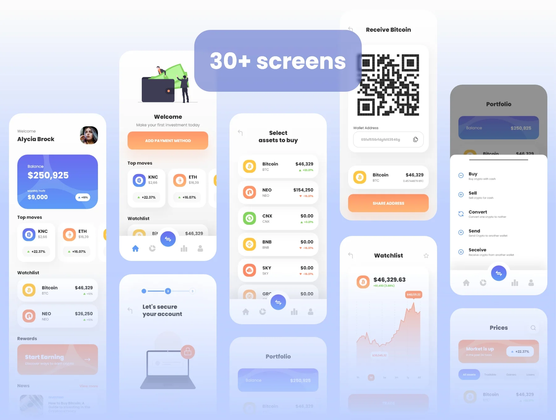 Cryptocurrency Wallet UI Kit - Crystapp 2