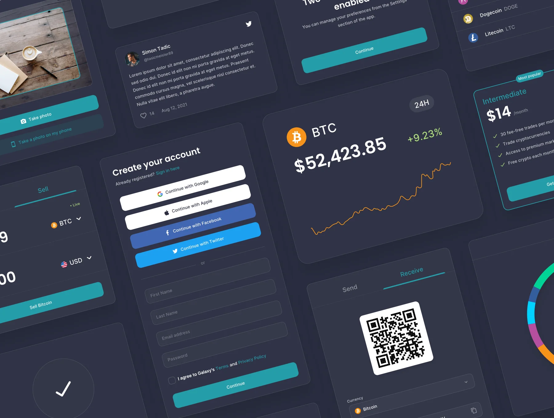 CryptoHunt | Design System for Sketch (Dark Mode) 4