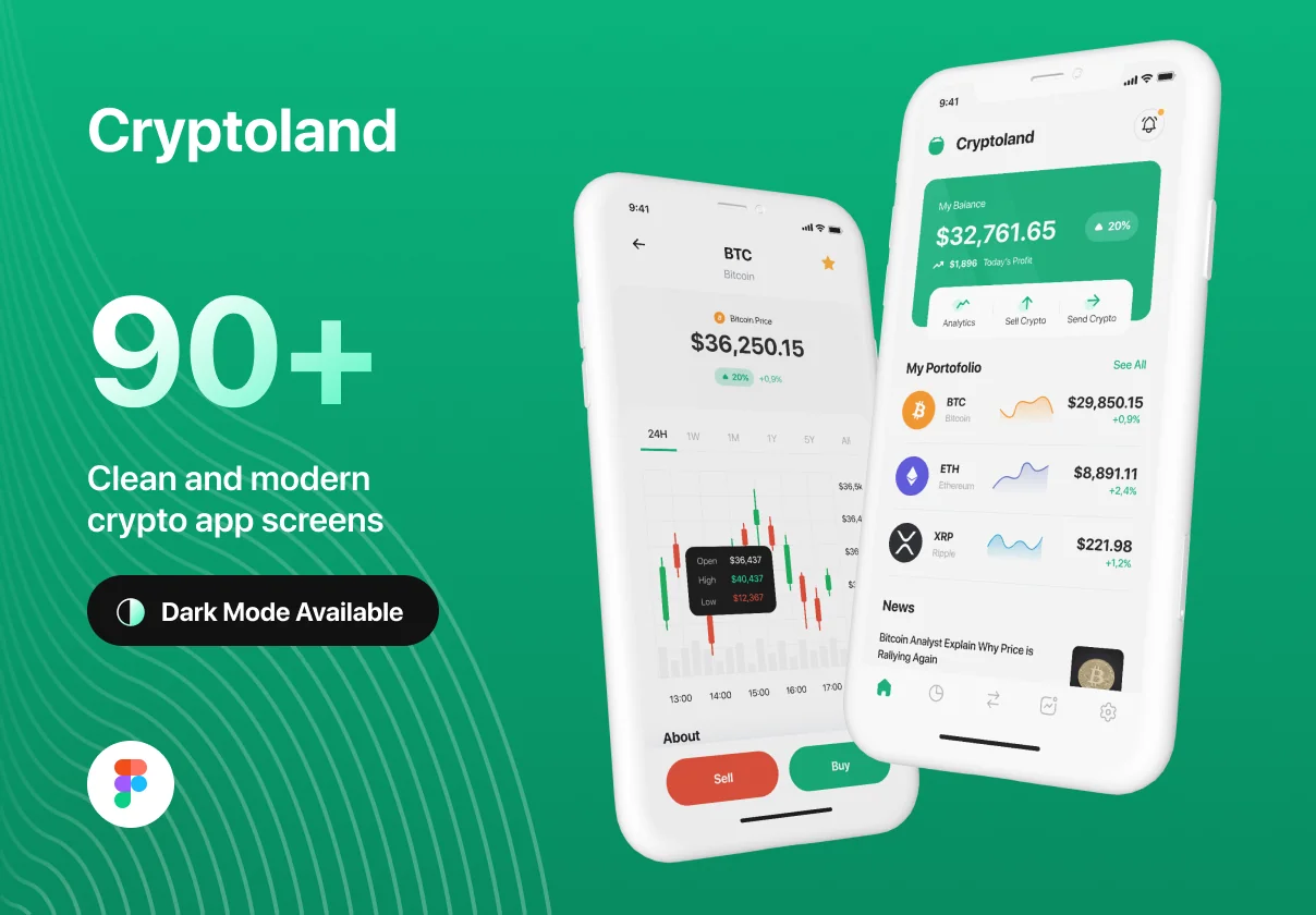 Cryptoland - Crypto Market App UI Kit