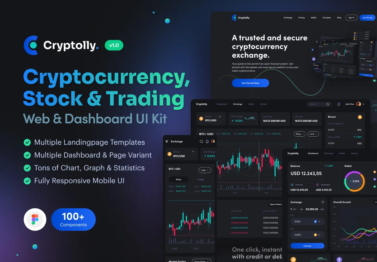 Cryptolly - Cryptocurrency Web & Dashboard UI Kit