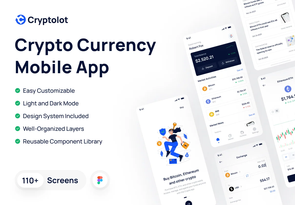 Cryptolot - Cryptocurrency Market App UI Kit