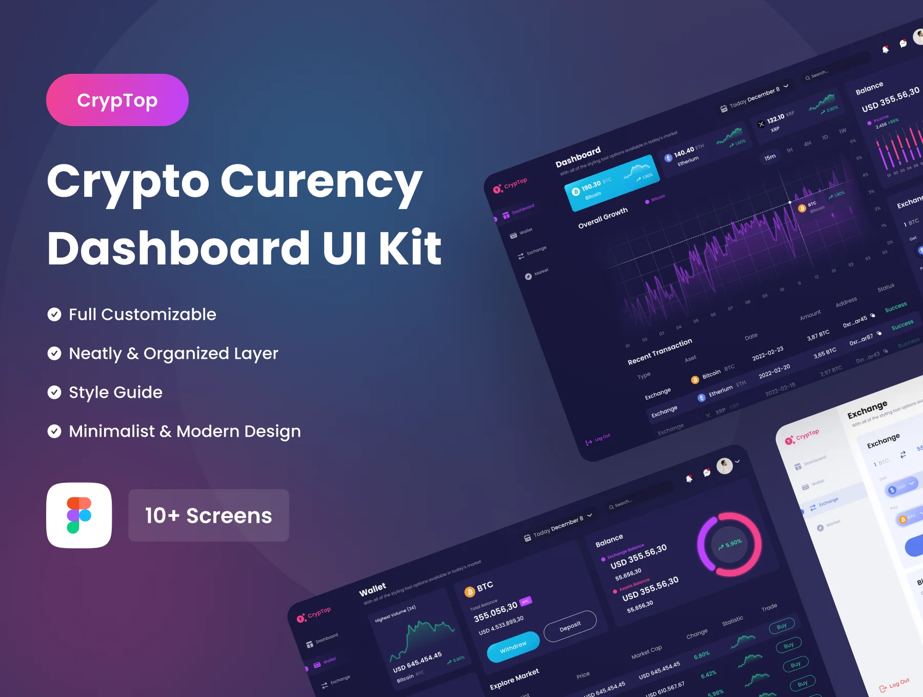 CrypTop - Crypto Curency Dashboard UI Kit