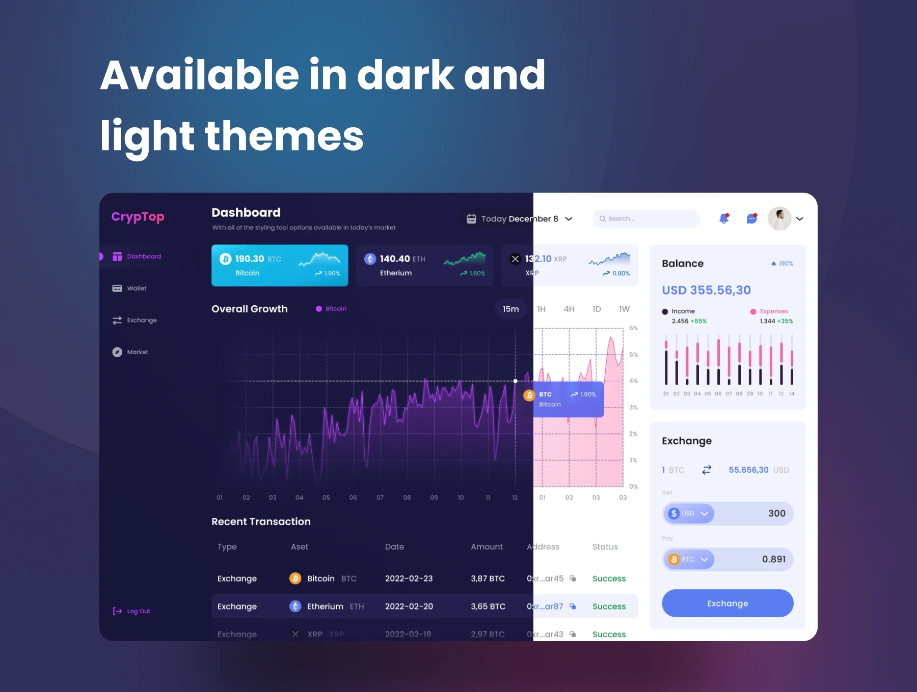 CrypTop - Crypto Curency Dashboard UI Kit 2