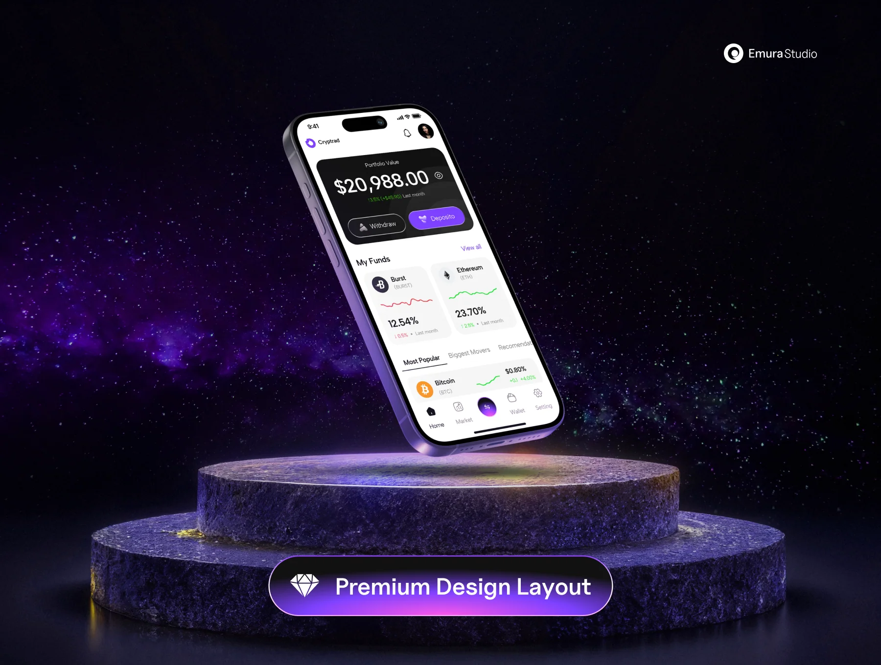 Cryptrad – Trading mobile UI Kit 6