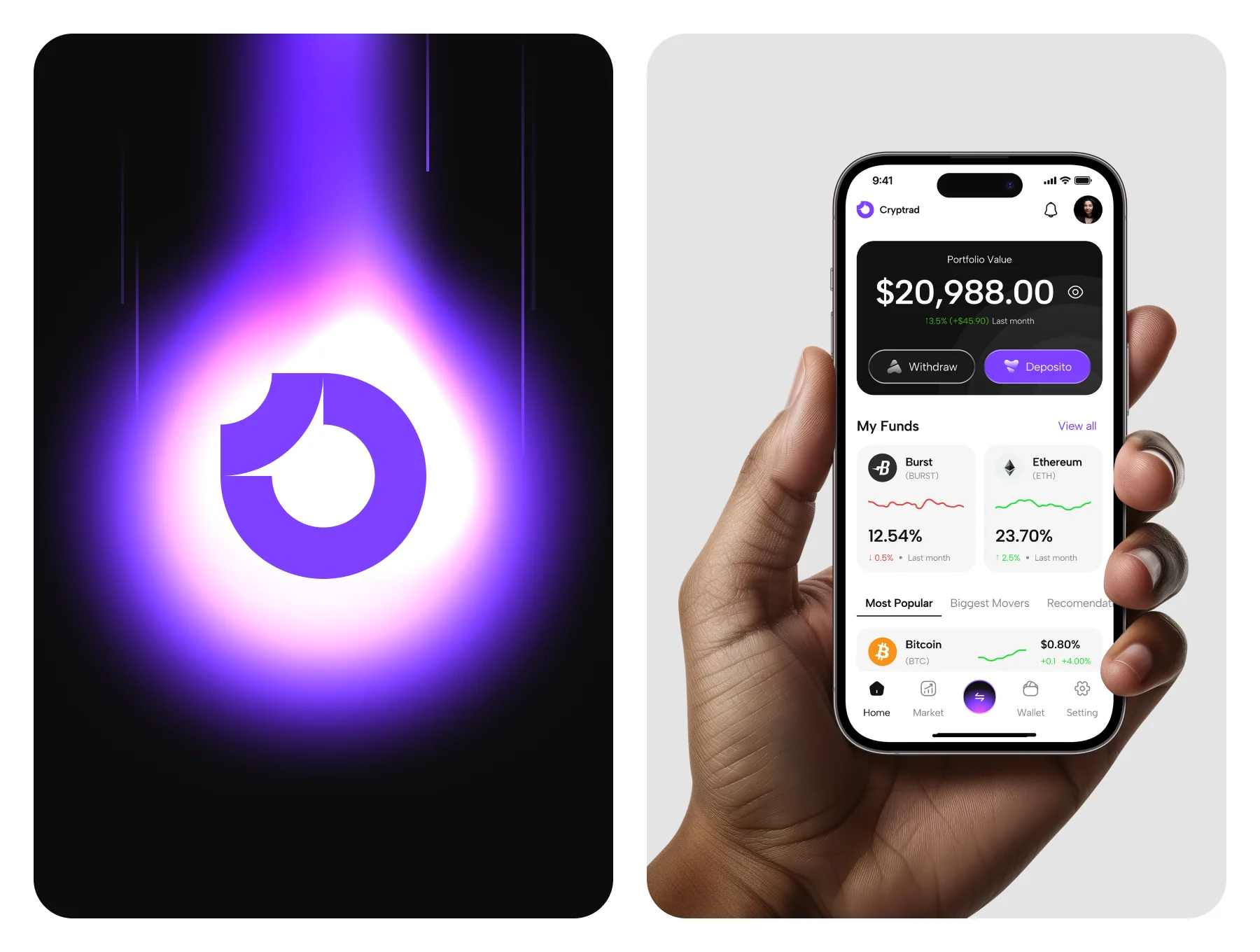 Cryptrad – Trading mobile UI Kit 7
