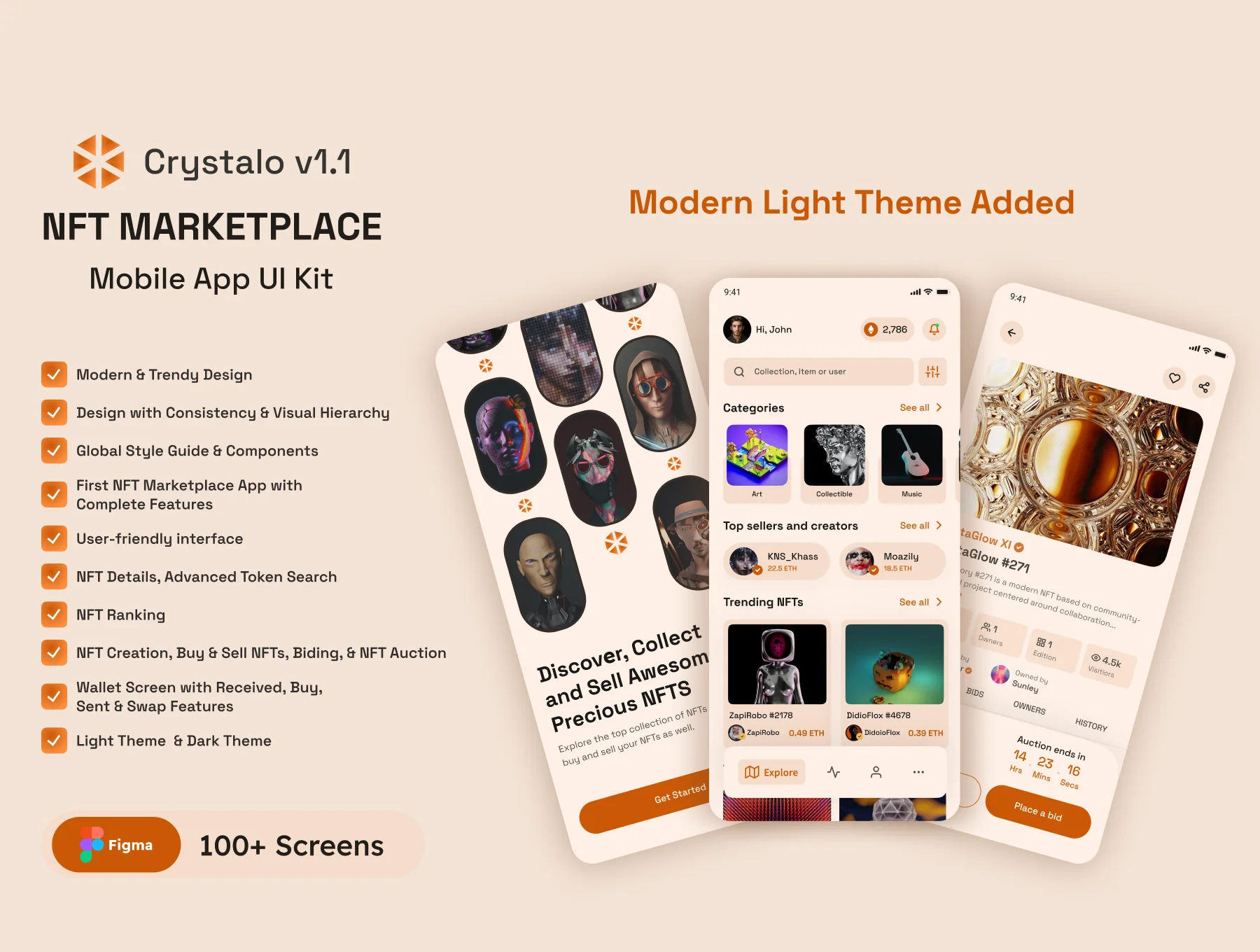 Crystalo NFT Marketplace App UI Kit