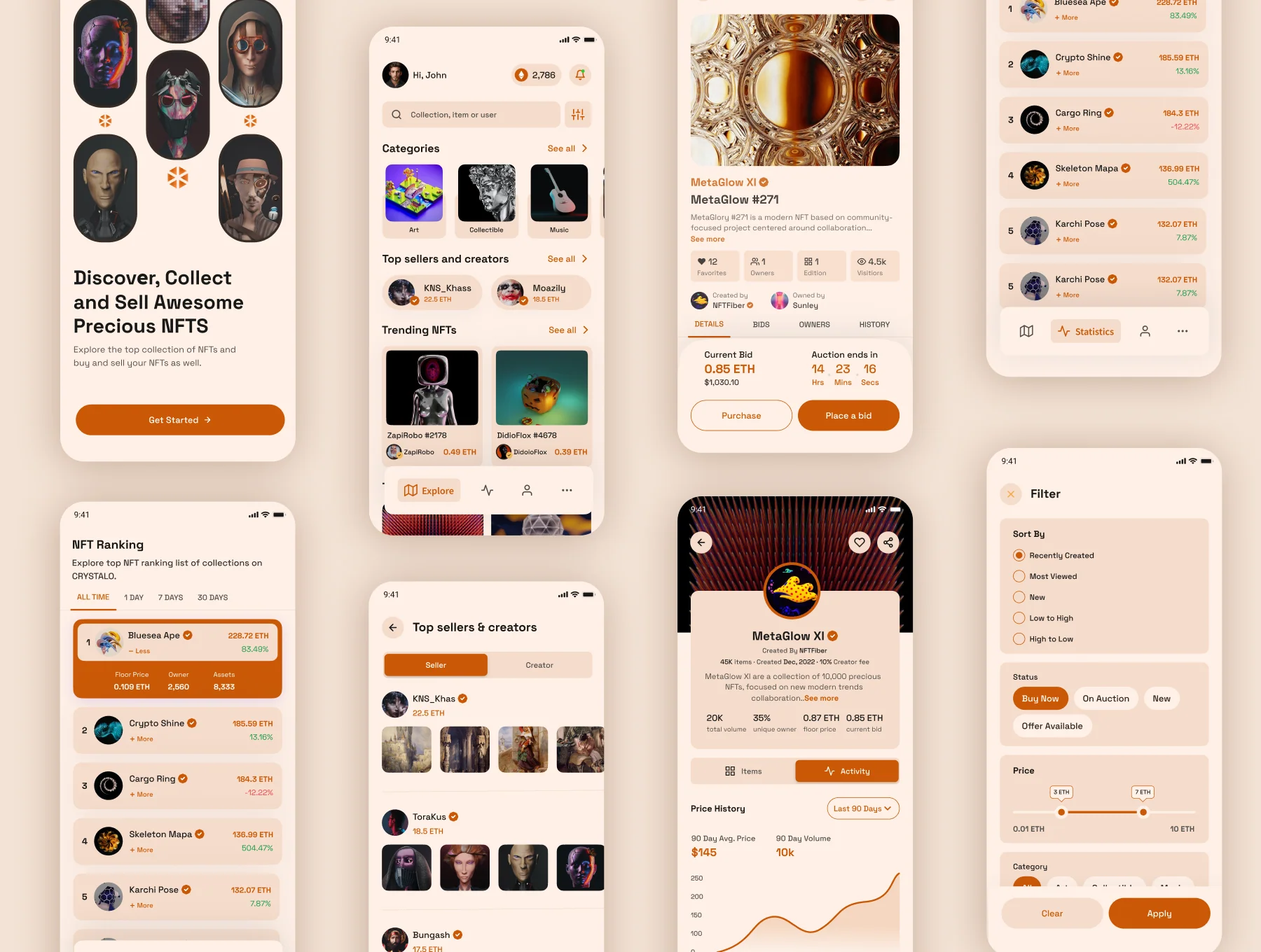 Crystalo NFT Marketplace App UI Kit 2