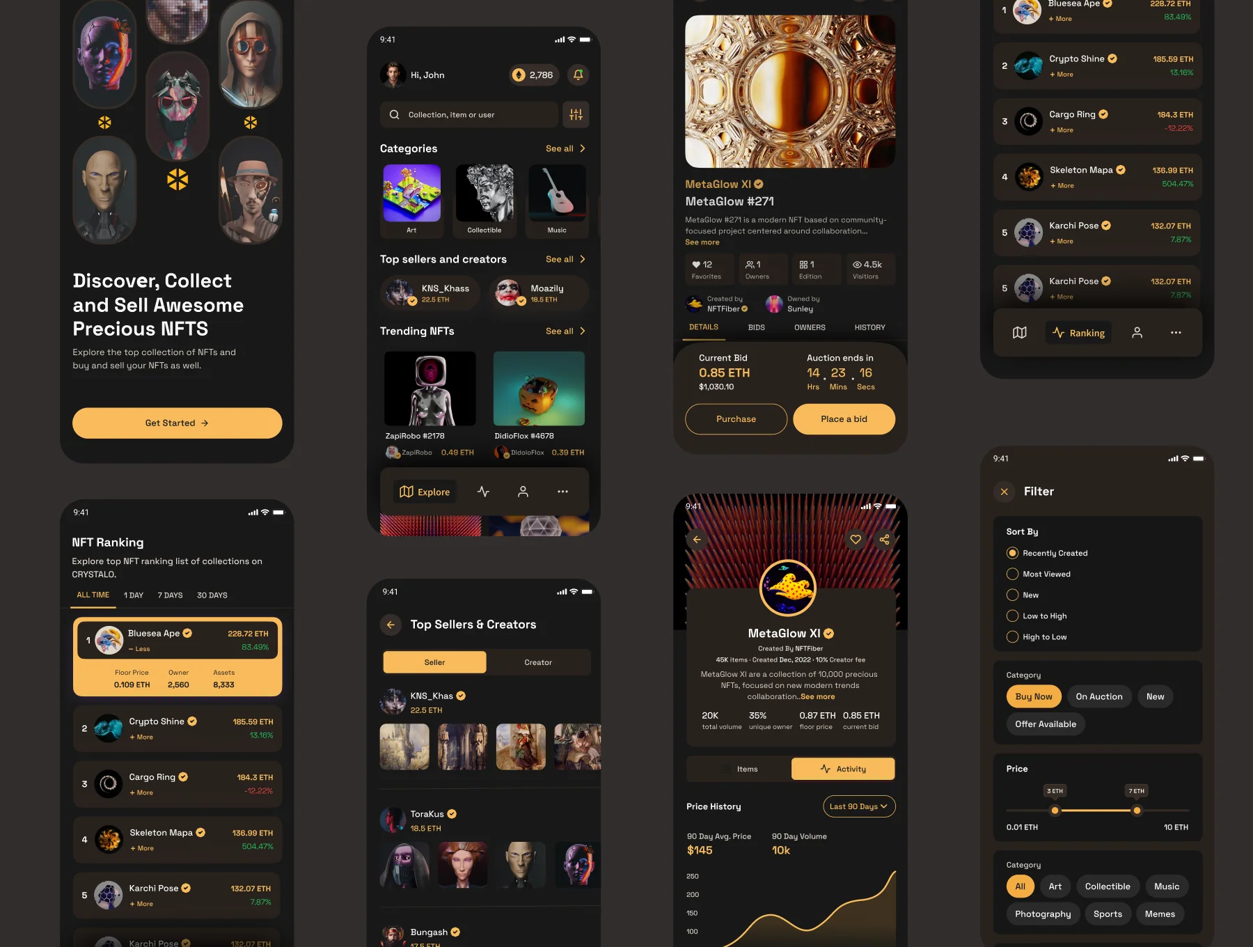 Crystalo NFT Marketplace App UI Kit 4
