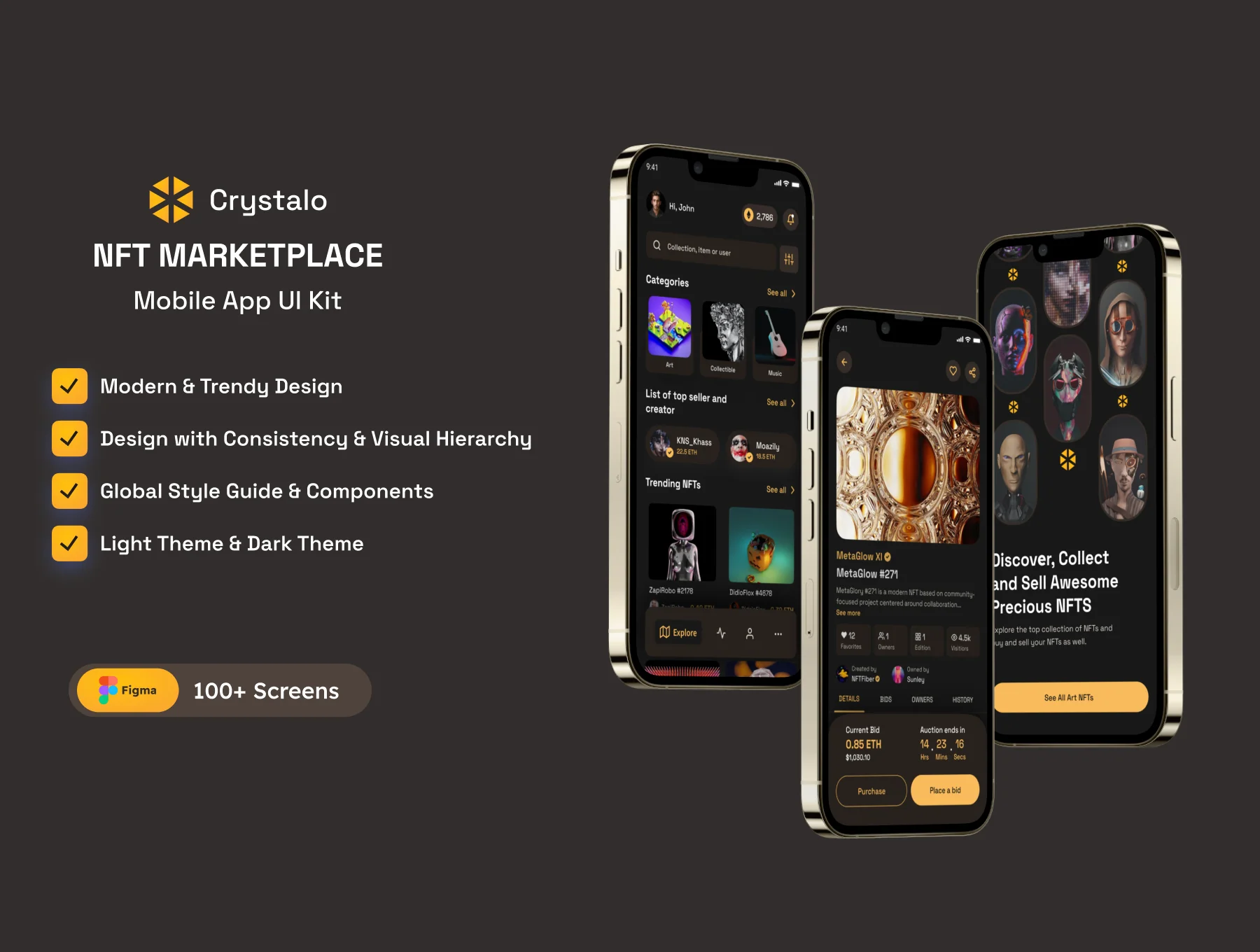 Crystalo NFT Marketplace App UI Kit 6