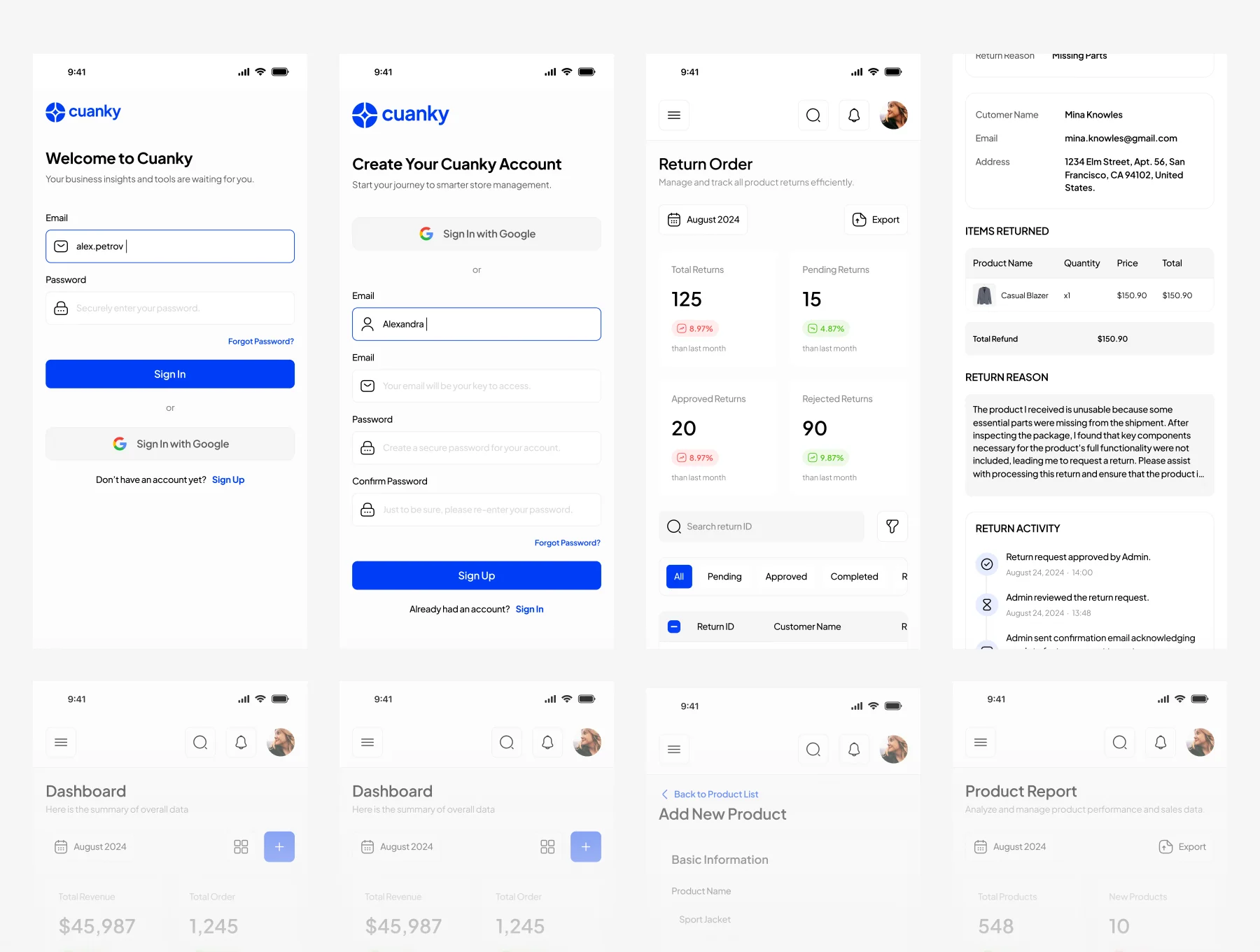 Cuanky - Ecommerce Dashboard UI KIT 6