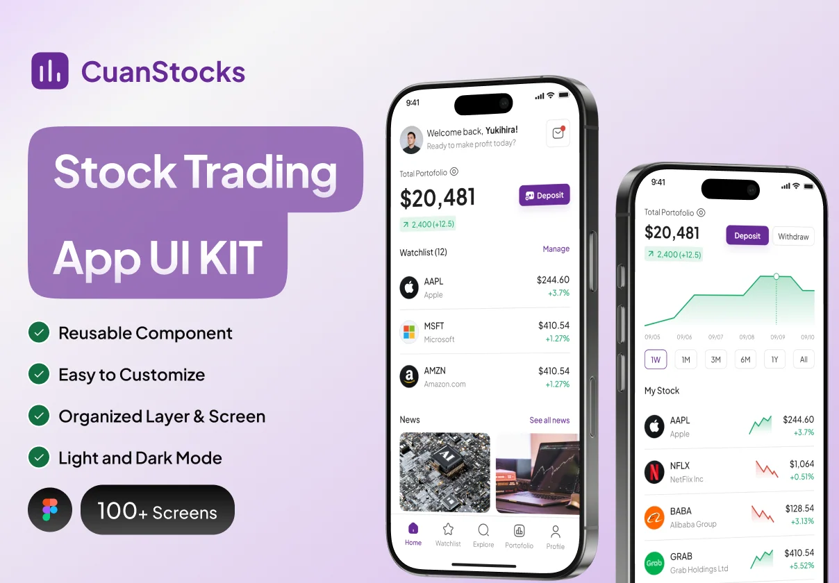 CuanStocks - Stock Trading App UI KIT