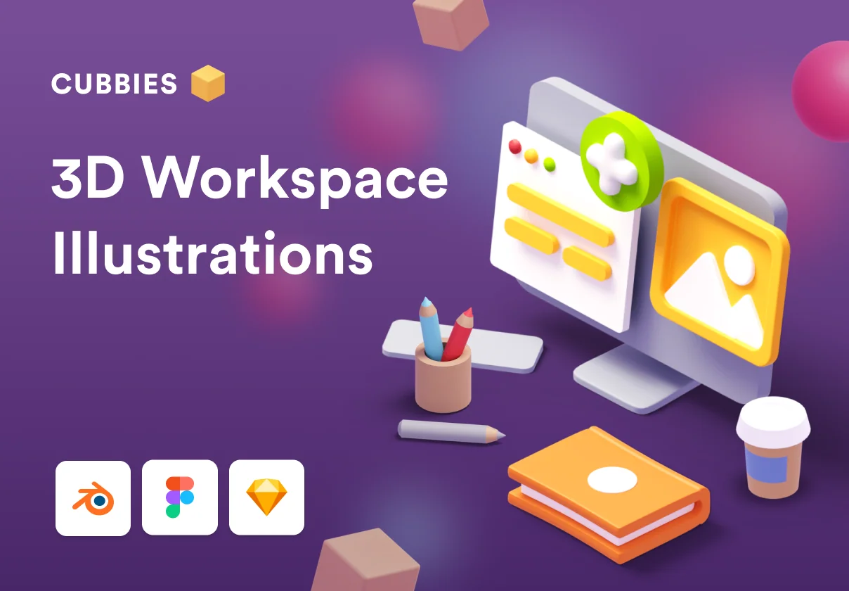 Cubbies: 3D Workspace Illustrations