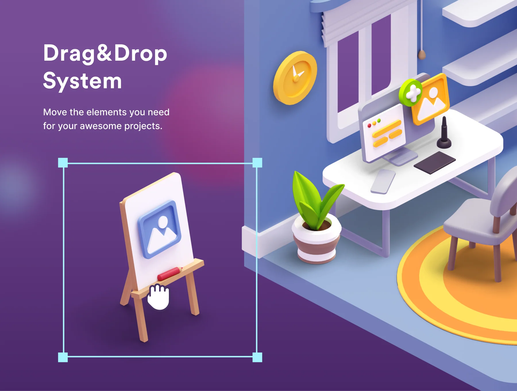 Cubbies: 3D Workspace Illustrations 5