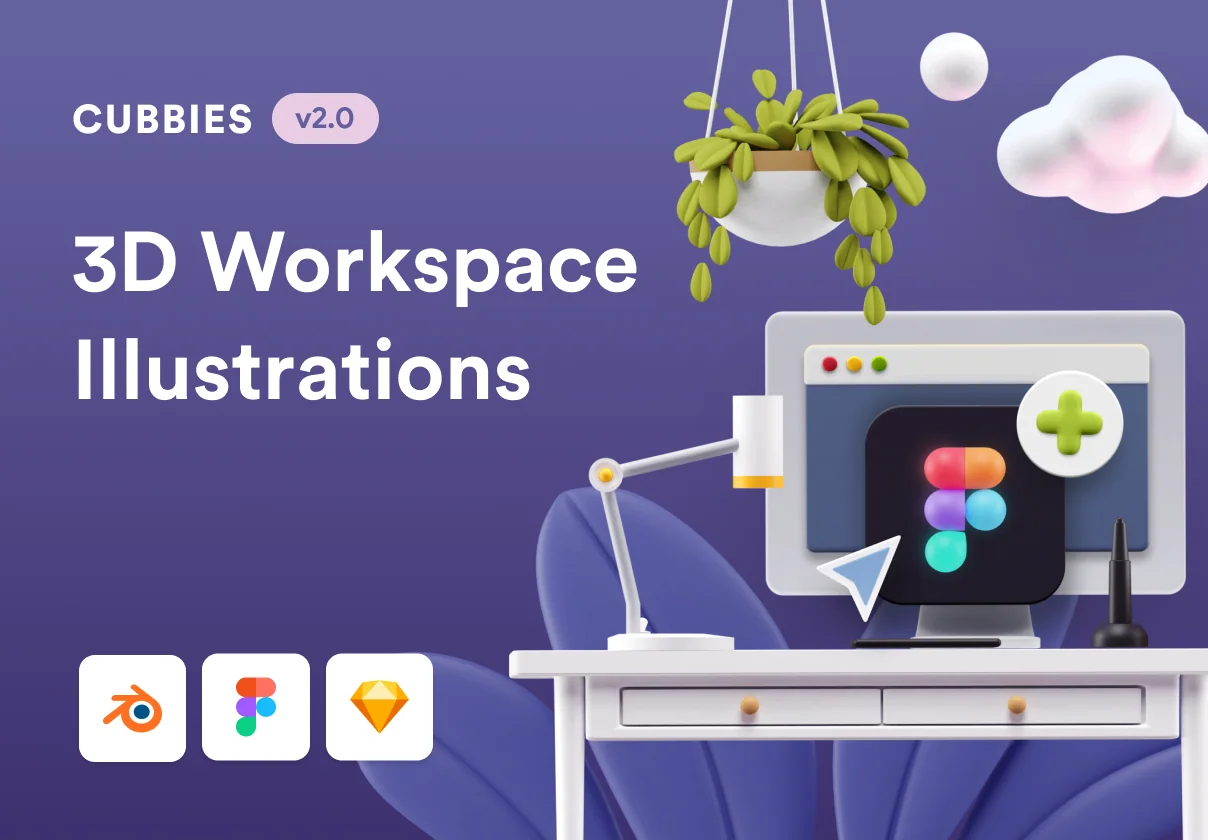 Cubbies v2.0: 3D Workspace Illustrations