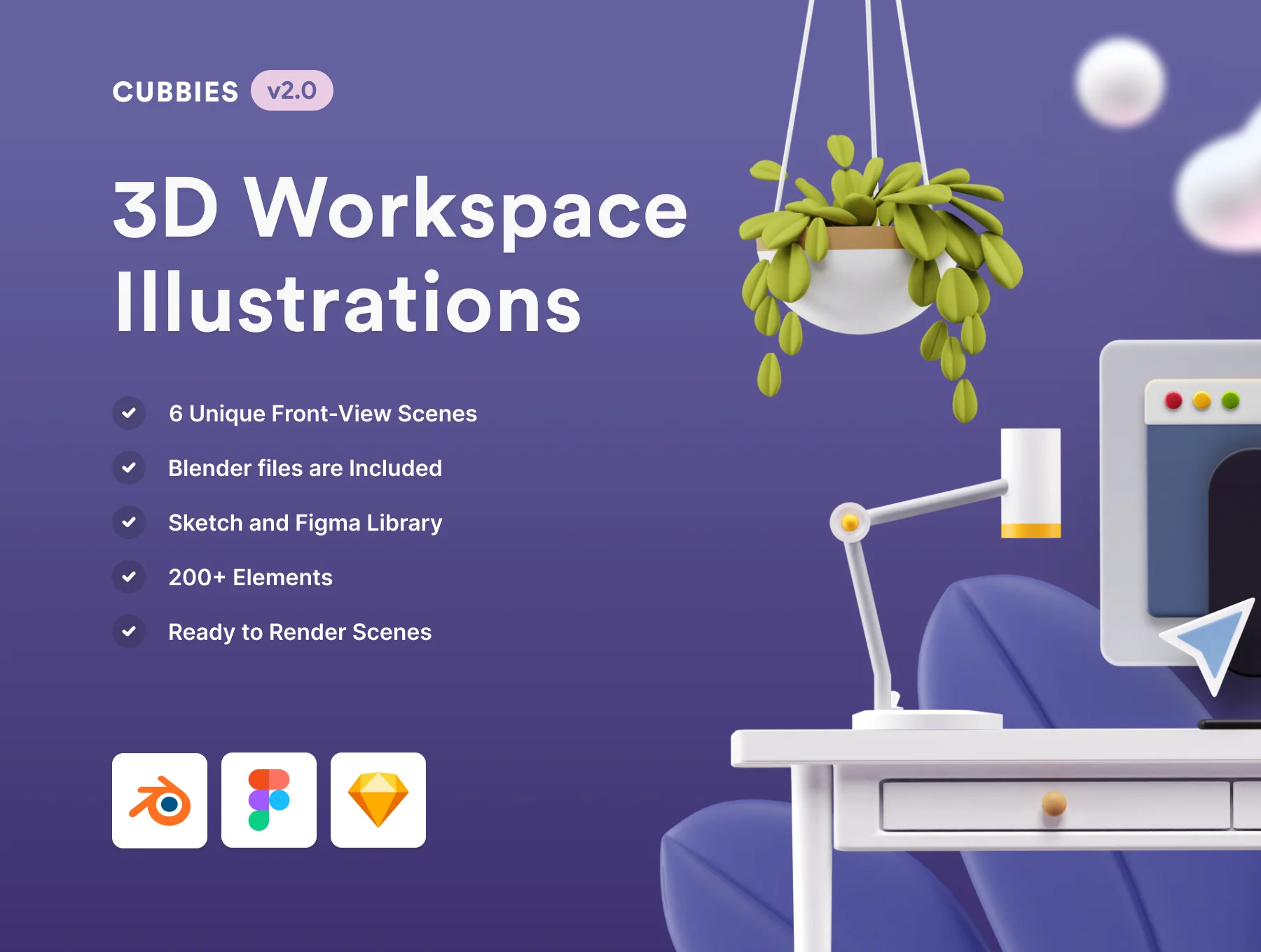 Cubbies v2.0: 3D Workspace Illustrations