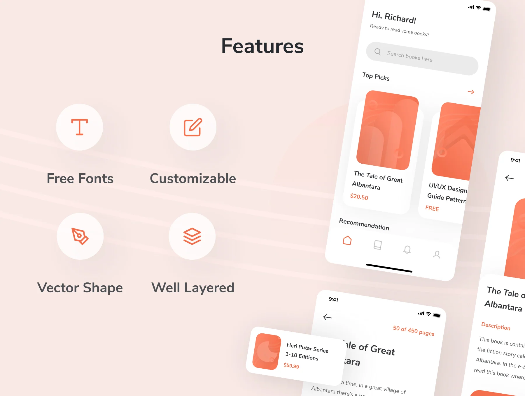 Cuby - E-Book Store & Reader App UI Kit 4
