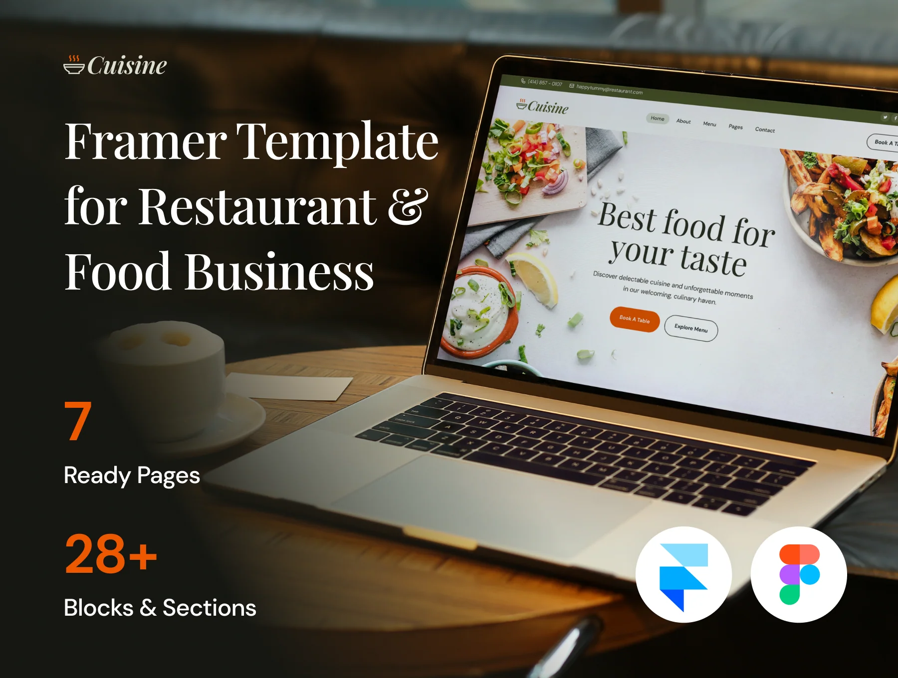 Cuisine - Food & Restaurant Framer Template