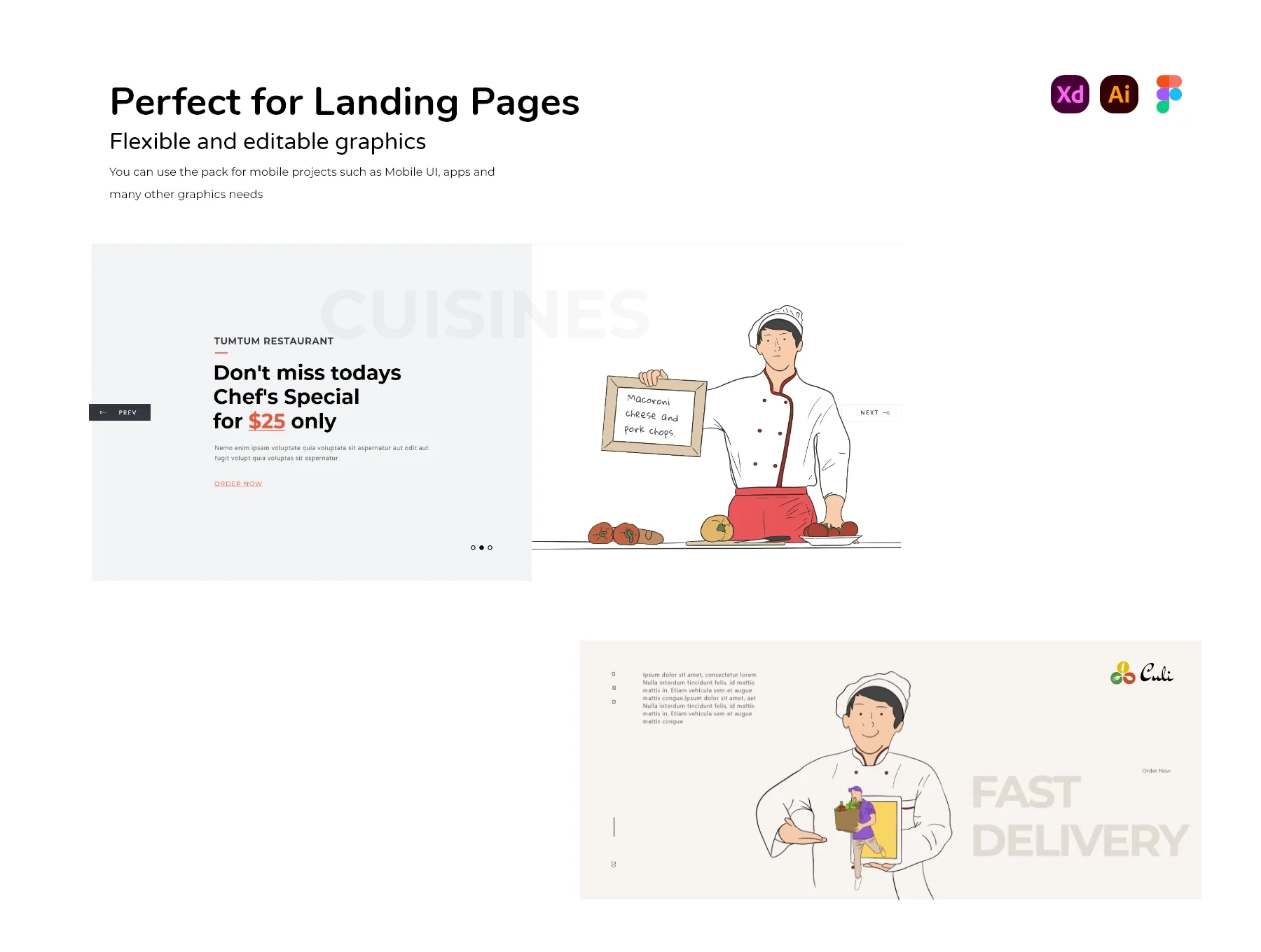 Culi Restaurant/ Delivery Illustration Pack 4