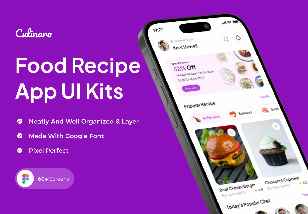 Culinara - Food Recipe App UI Kits