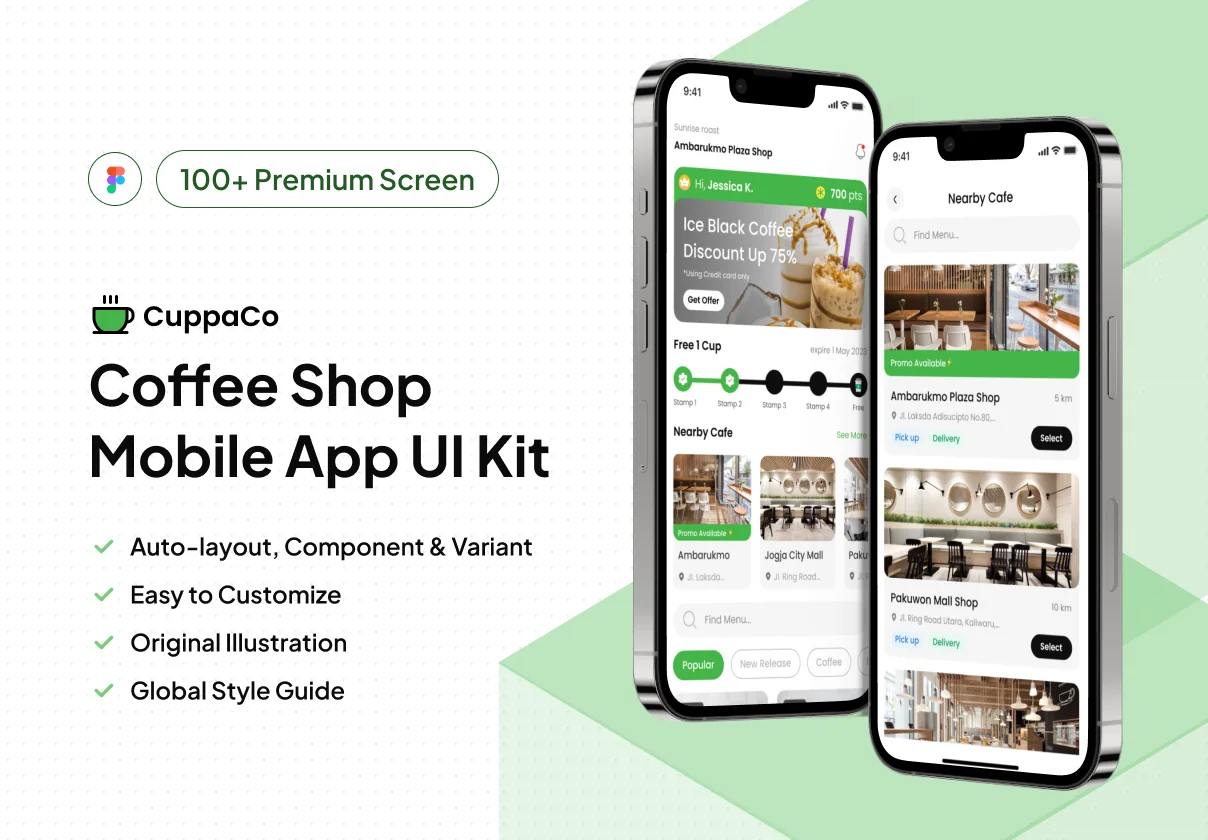 CuppaCo - Coffee Shop Mobile App UI KIT