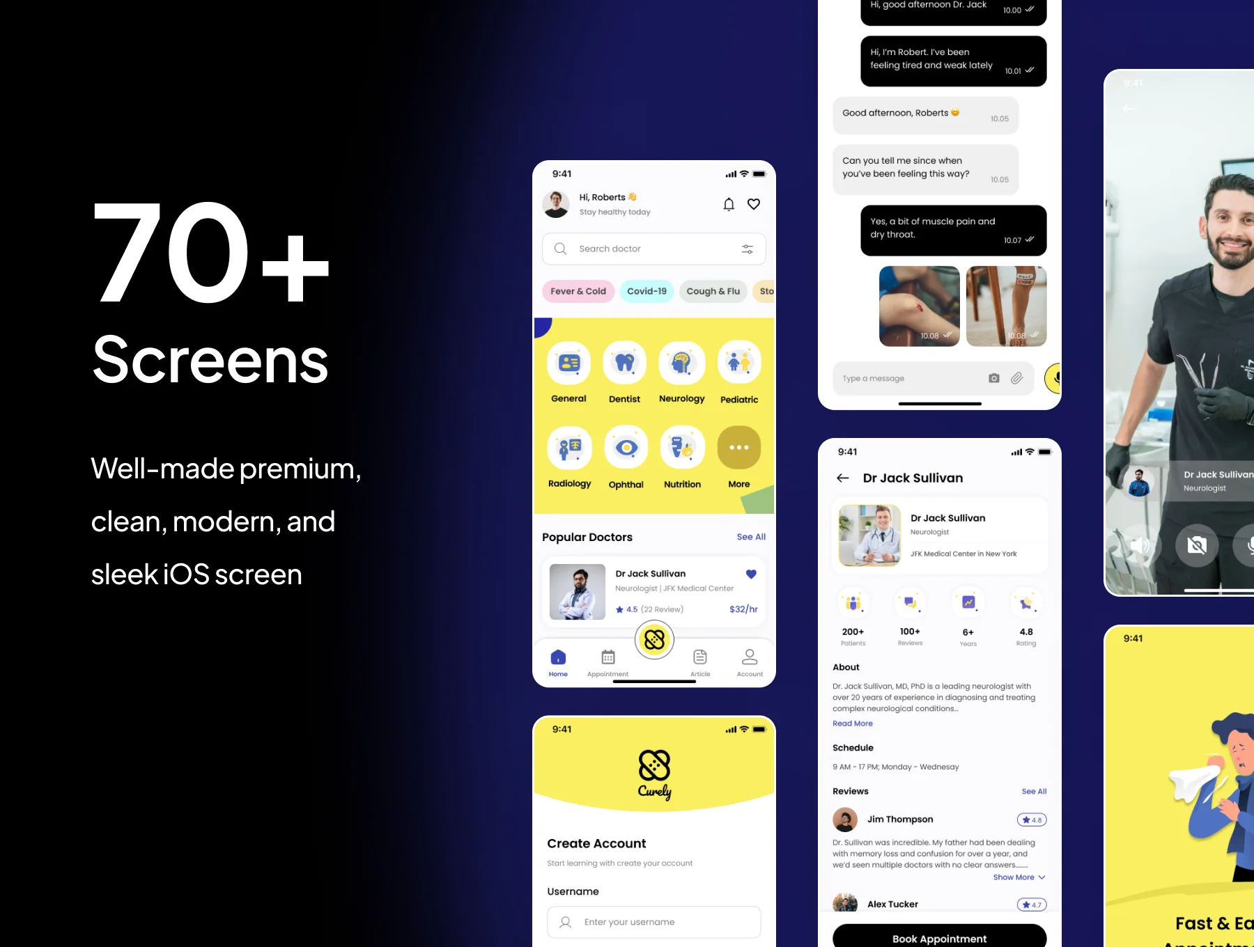 Curely - Doctor Appointment with AI Assistant - Mobile Apps UI Kit 2