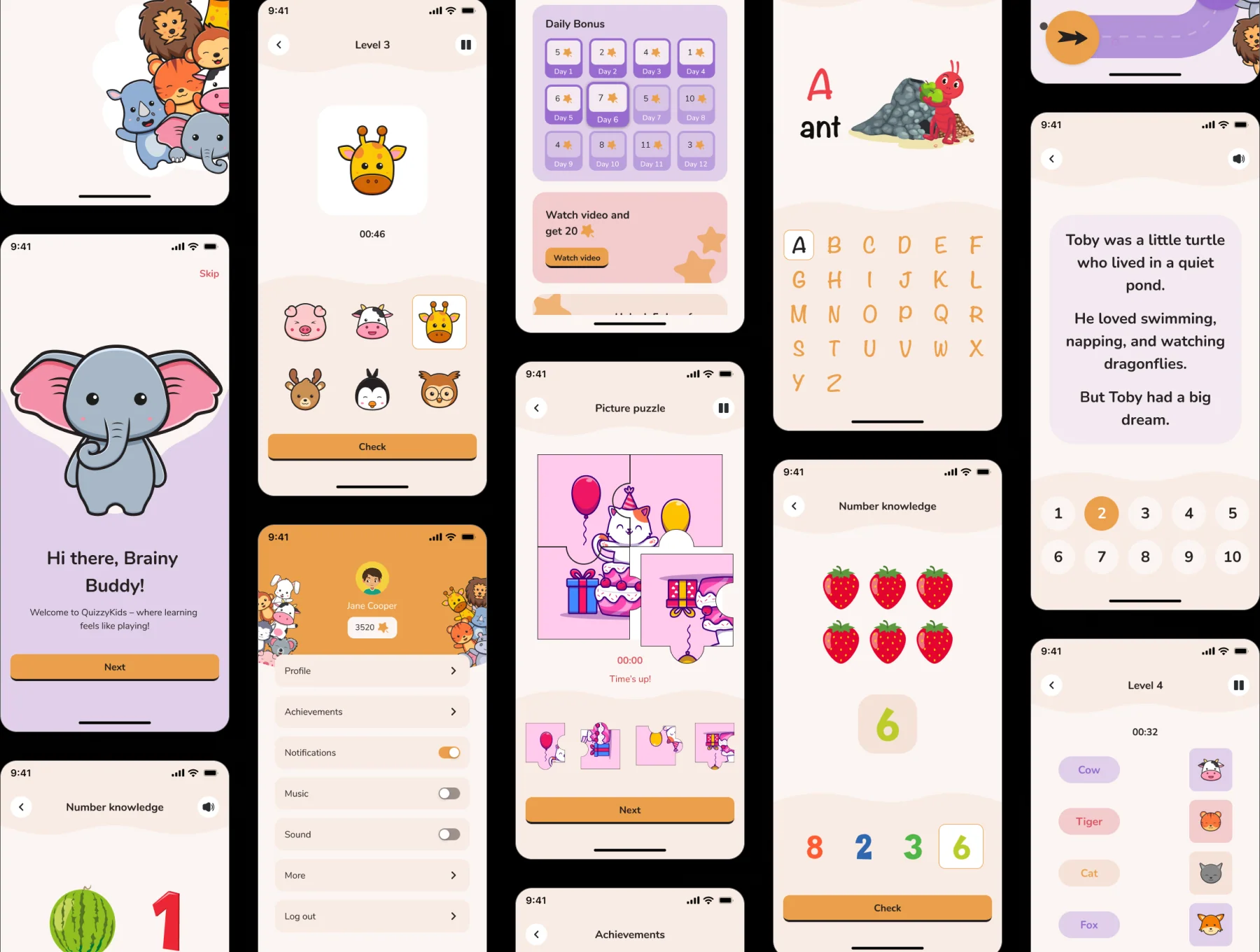 Curio - Kids Learning Game Mobile App UI Kit 4