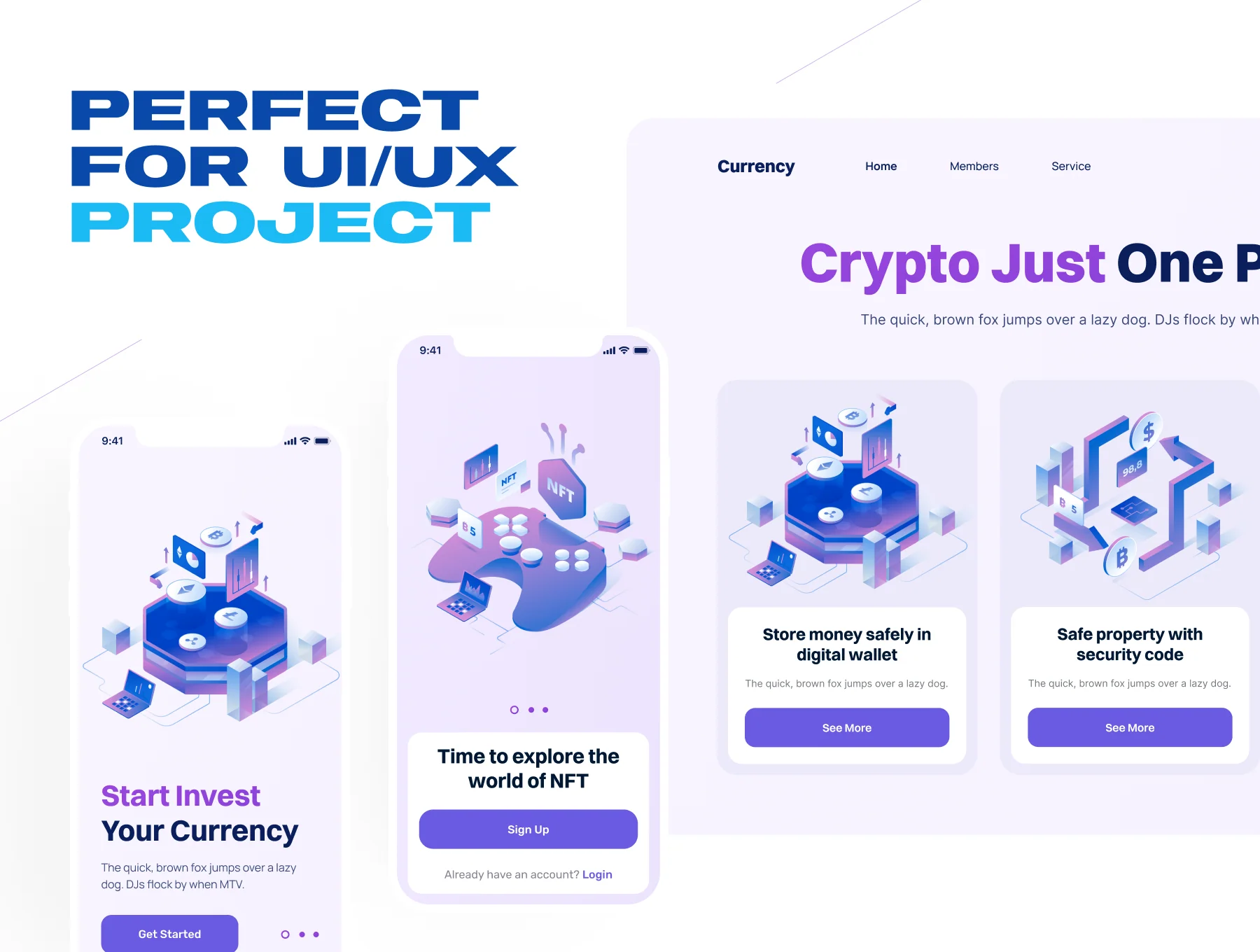 Currency - Cryptocurrency Isometric Illustration Set 5