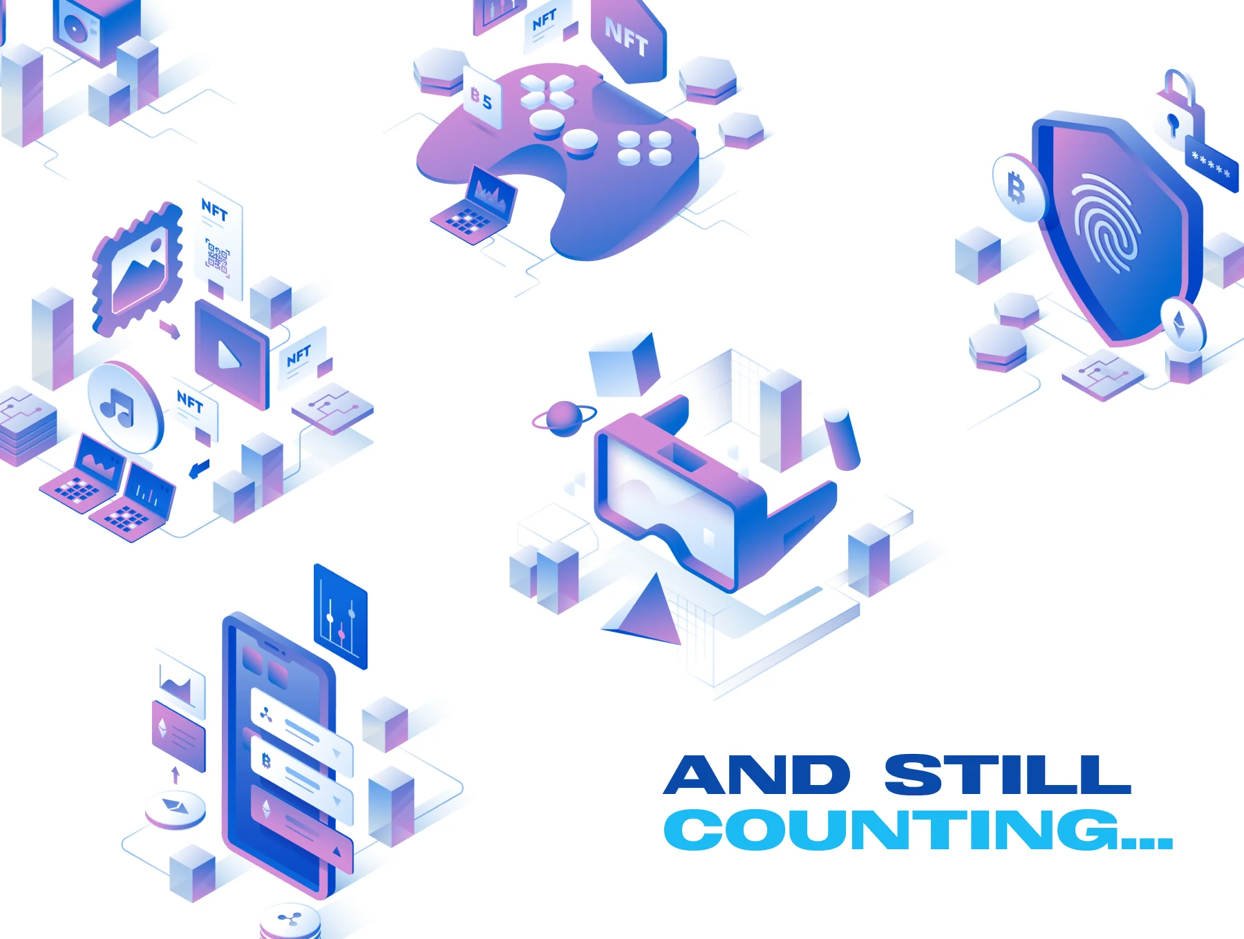 Currency - Cryptocurrency Isometric Illustration Set 8