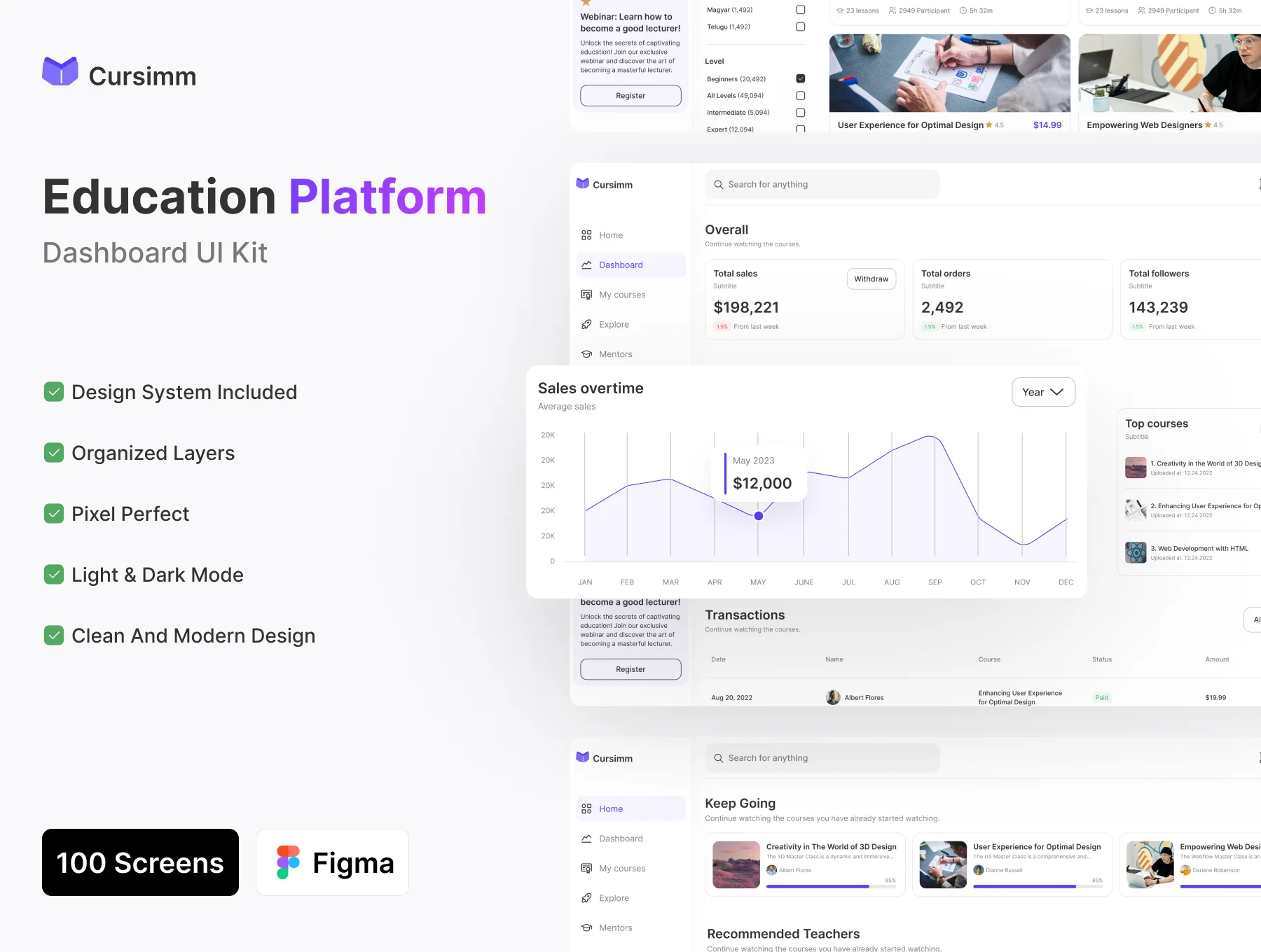 Cursimm - Education Platform Dashboard Kit