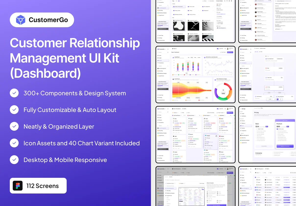 CustomerGo - CRM Web App UI Kit