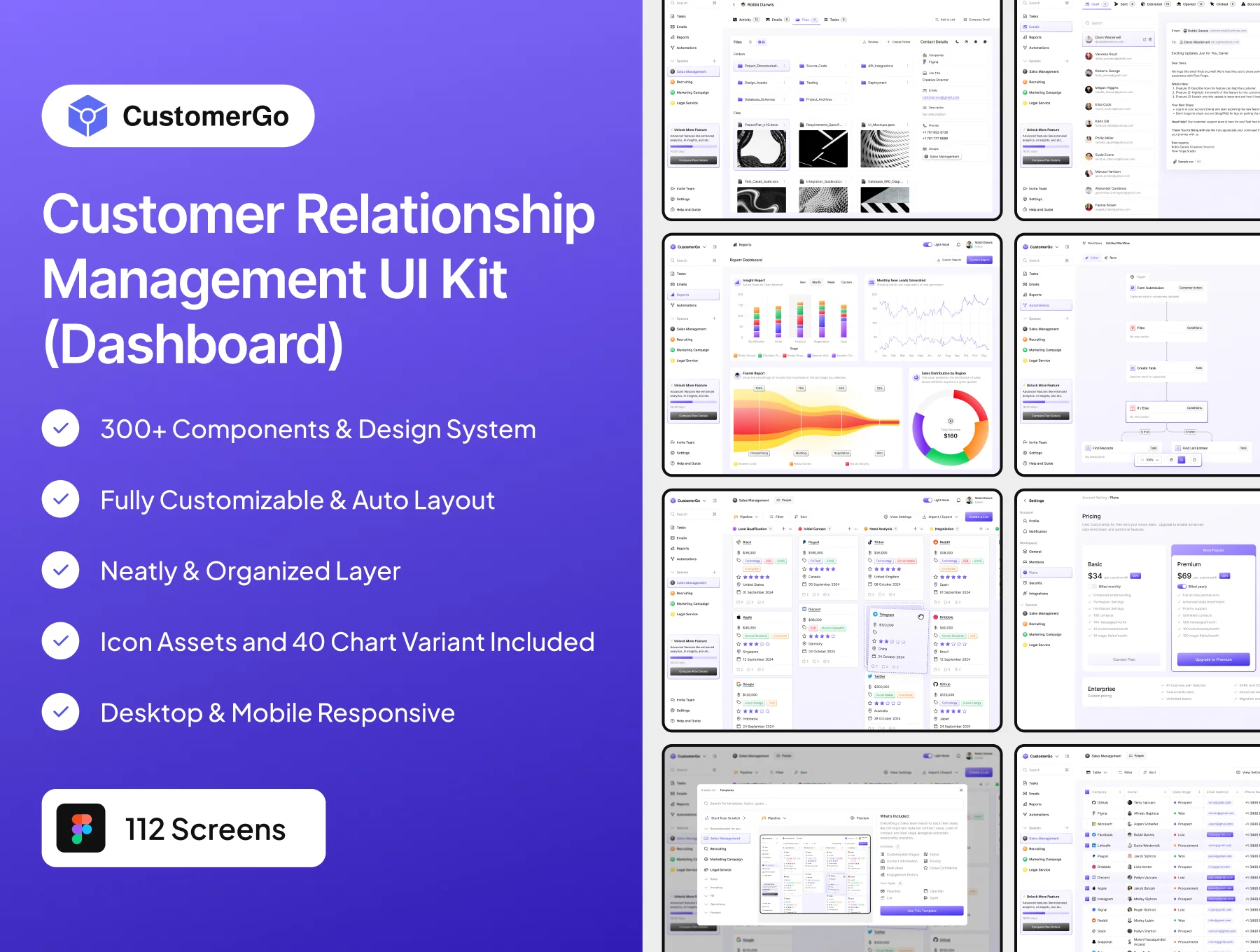 CustomerGo - CRM Web App UI Kit