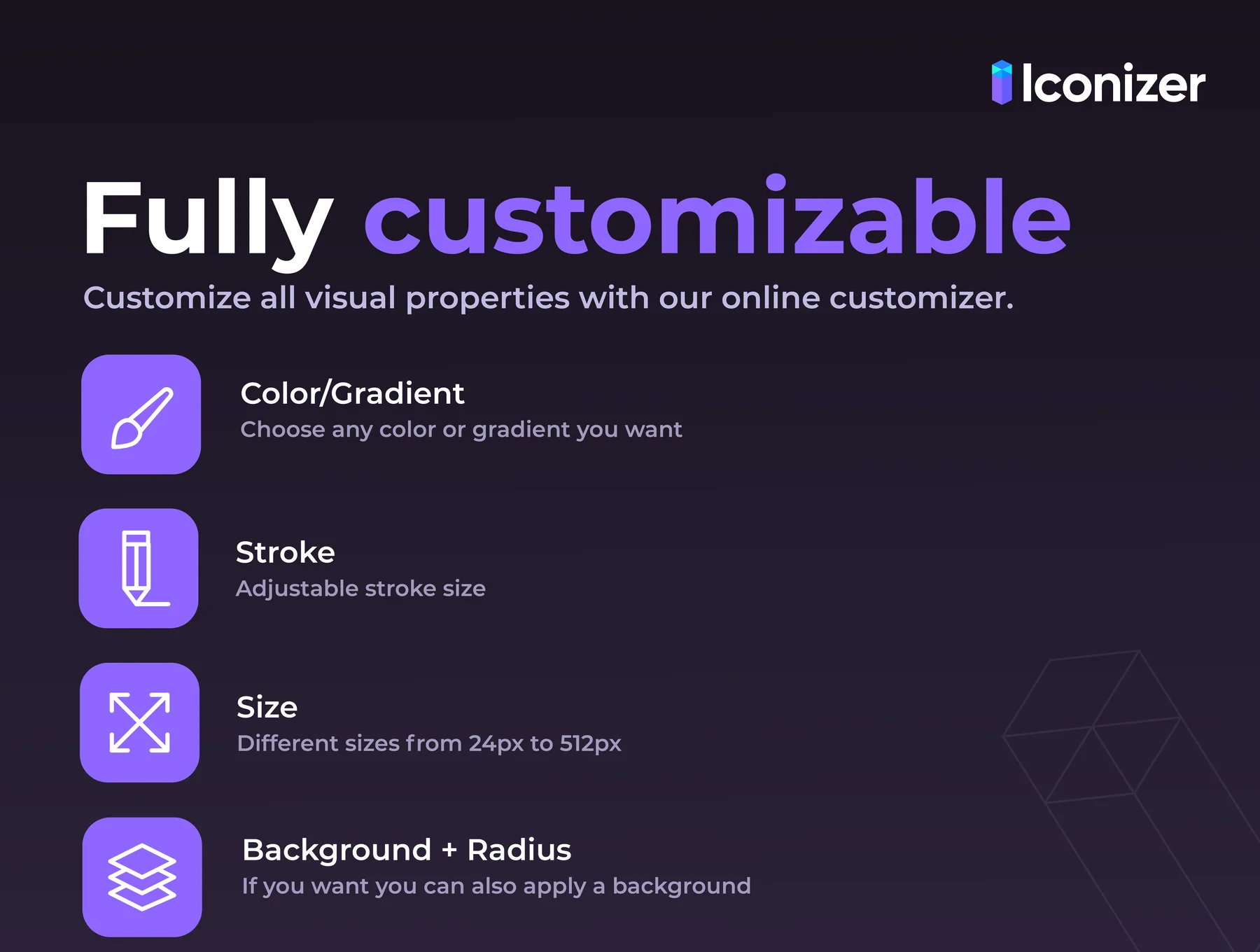 Online Customizable Icon Set v.1.0 | Line Style 3