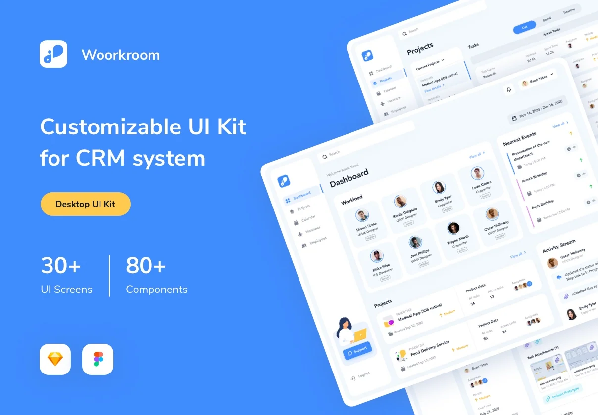 Customizable UI Kit For CRM System