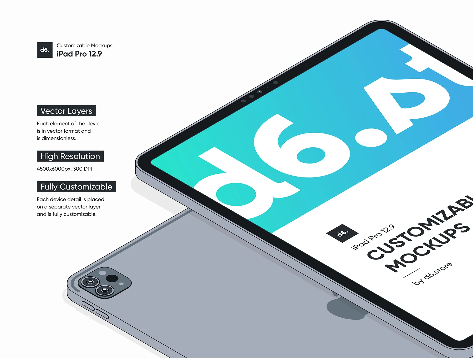 Customizable iPad Pro Mockups 2