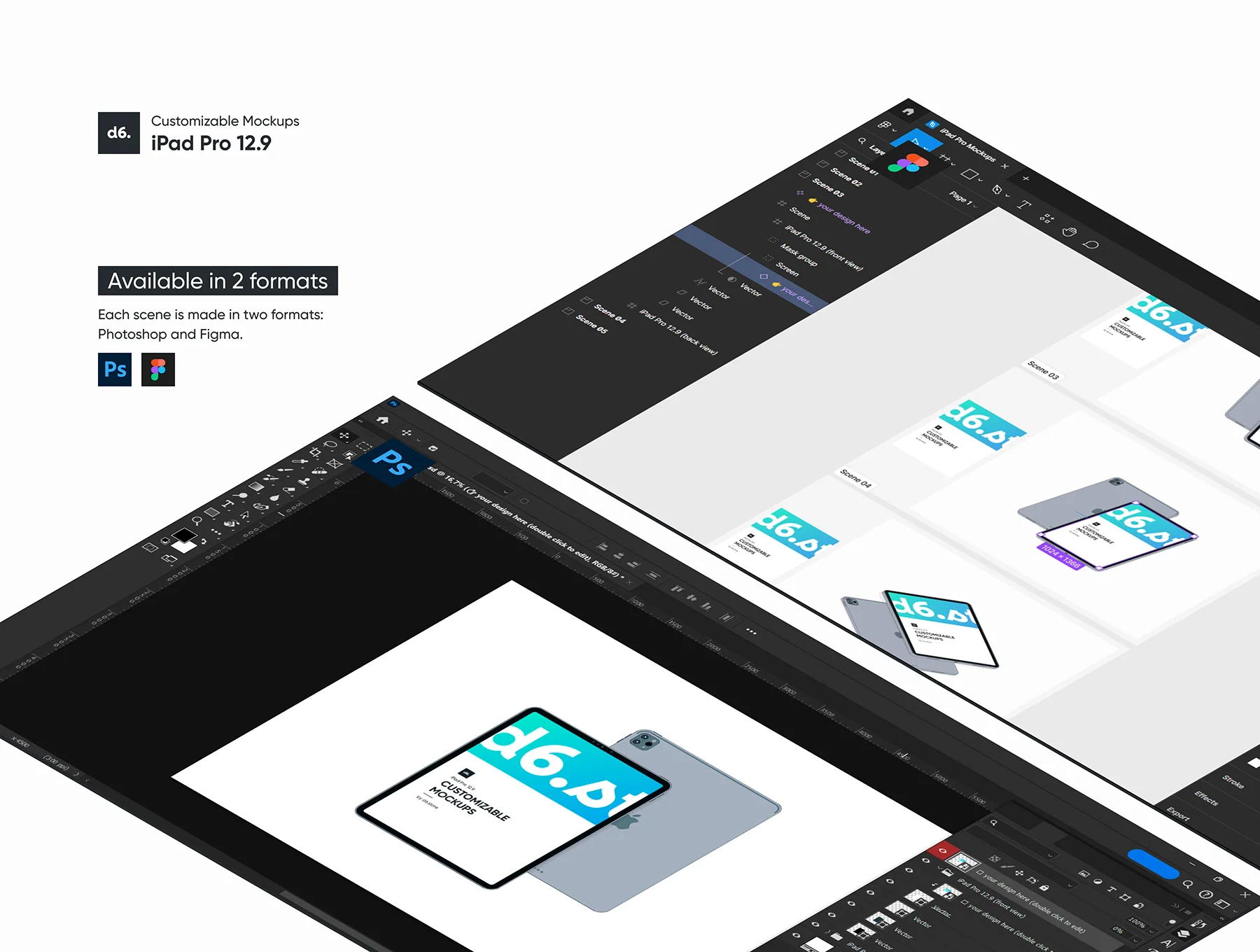 Customizable iPad Pro Mockups 3