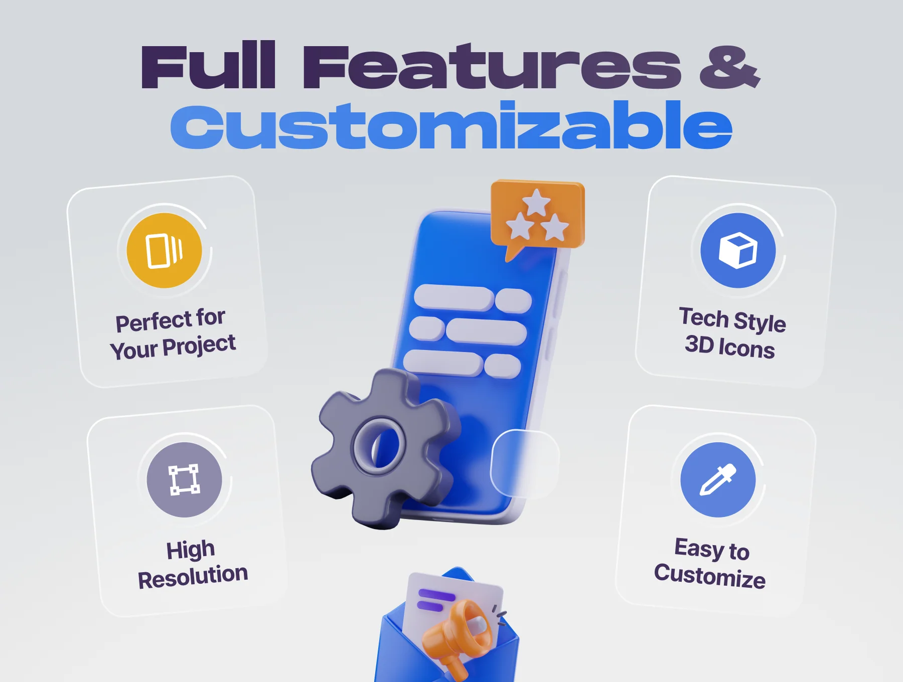 Customy - Customer Relationship Management 3D Icon Set 3