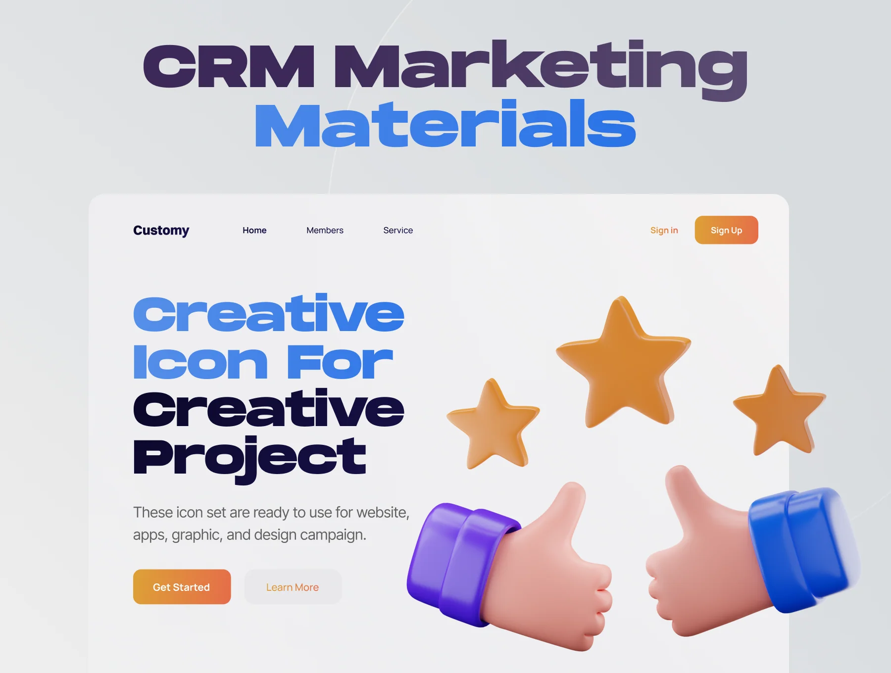 Customy - Customer Relationship Management 3D Icon Set 6