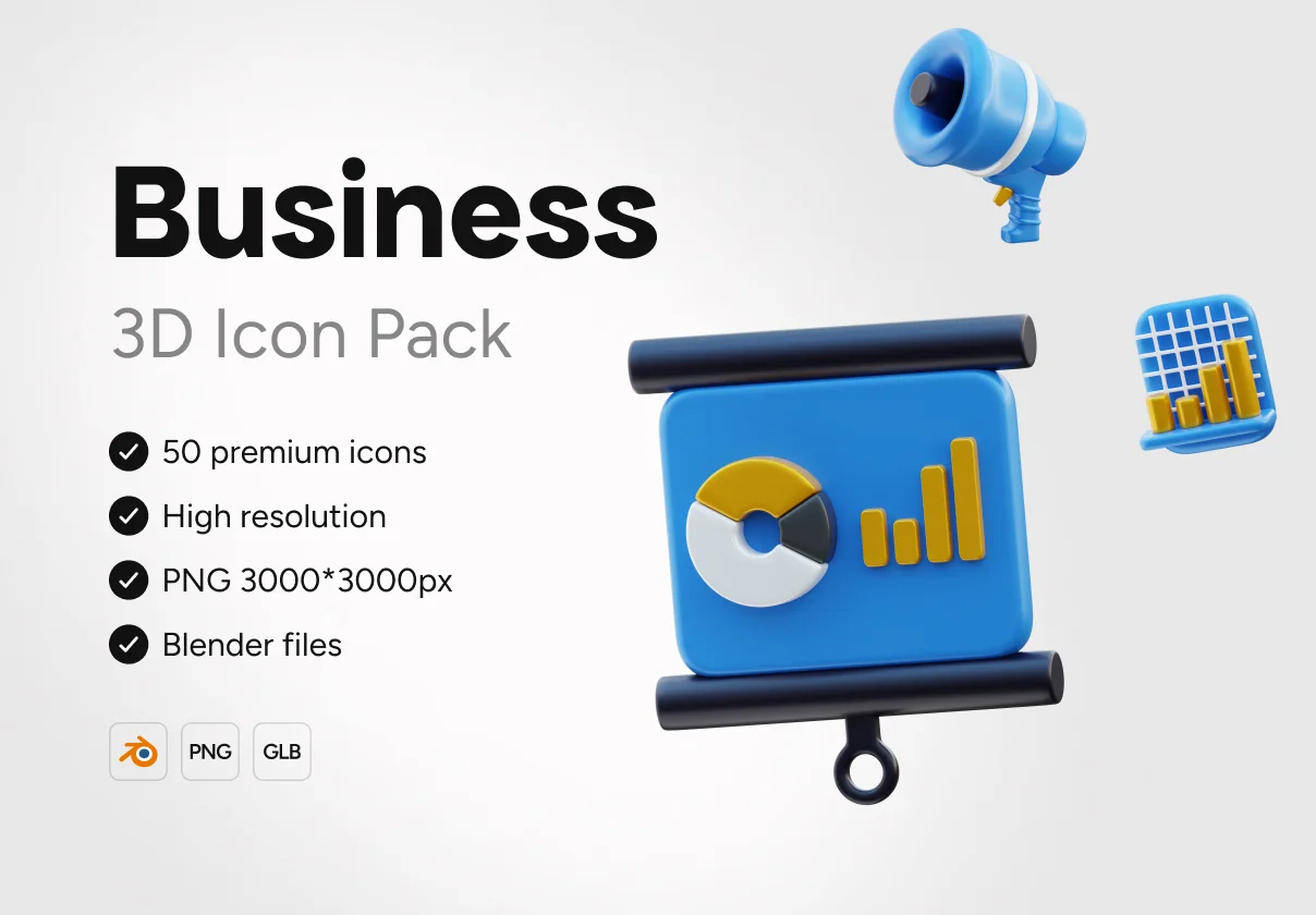 3D Business Icons